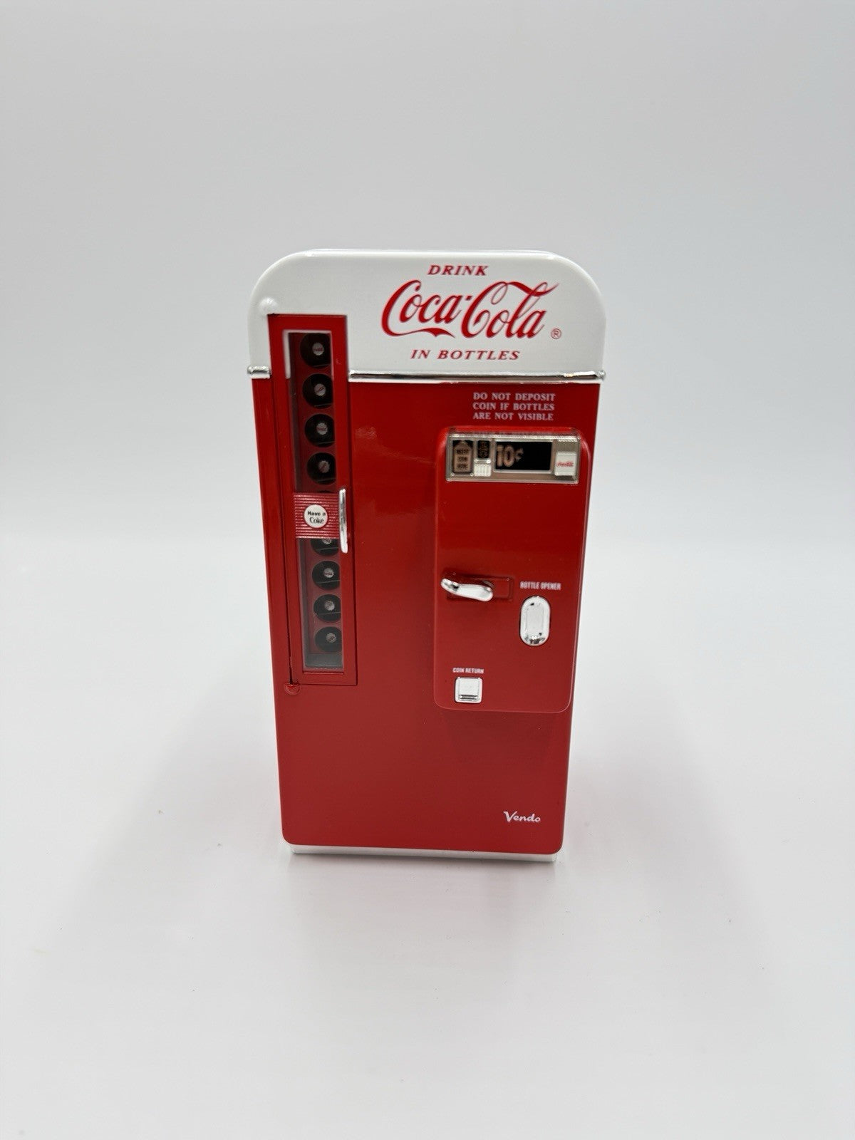 1994 Coca Cola Vendo Diecast Miniature Machine 7” Coin Bank Collectible Works