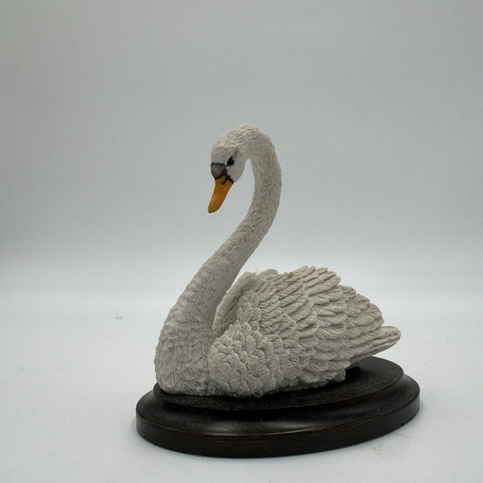 Country Artists For The Discerning Swan Mini Figurine Wood Base Painted England