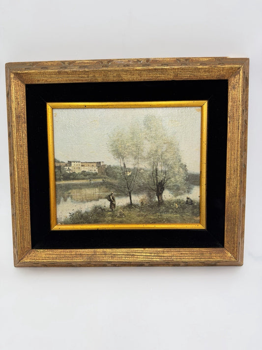 Antique Corot Signed French Oil Painting Jean-Baptiste-Camille 16”x14”