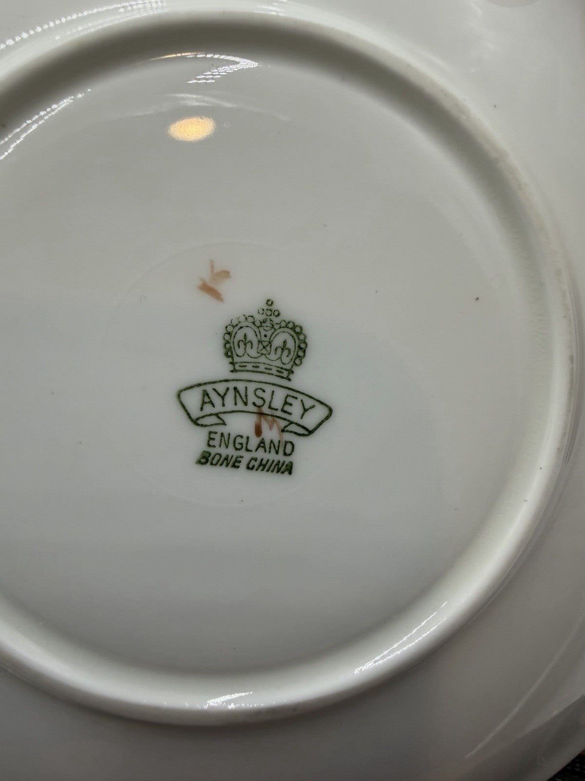 Aynsley England Porcelain Orchard Fruit Gold Teacup & Saucer Vintage Set Gold