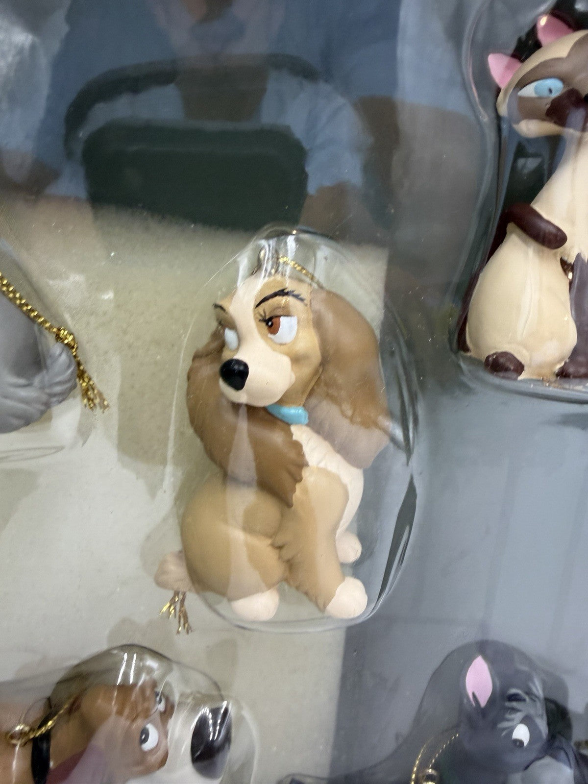 Disney Lady & Tramp Story Book Christmas Ornaments Collection 5 Pcs Set