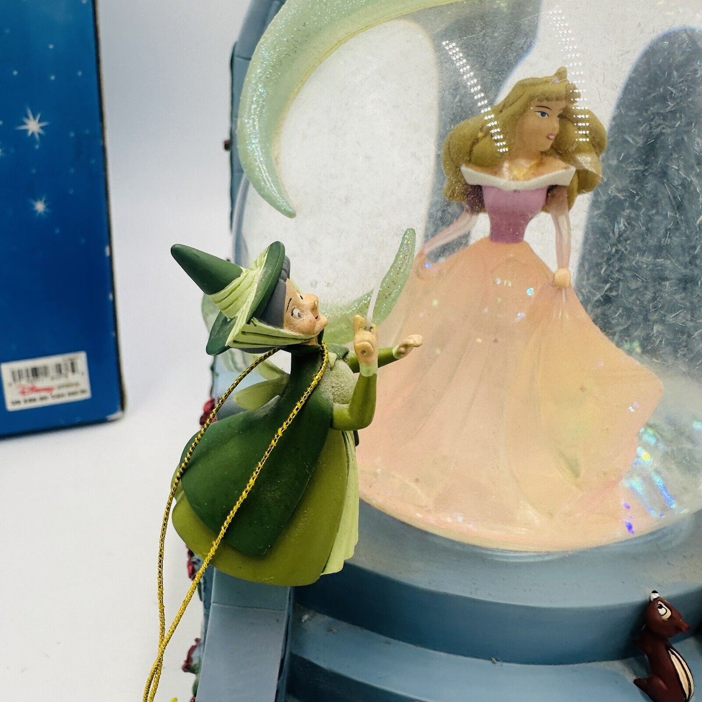 Disney Store Snow Globe Aurora with Fairies Once Upon A Dream Song Works W/box