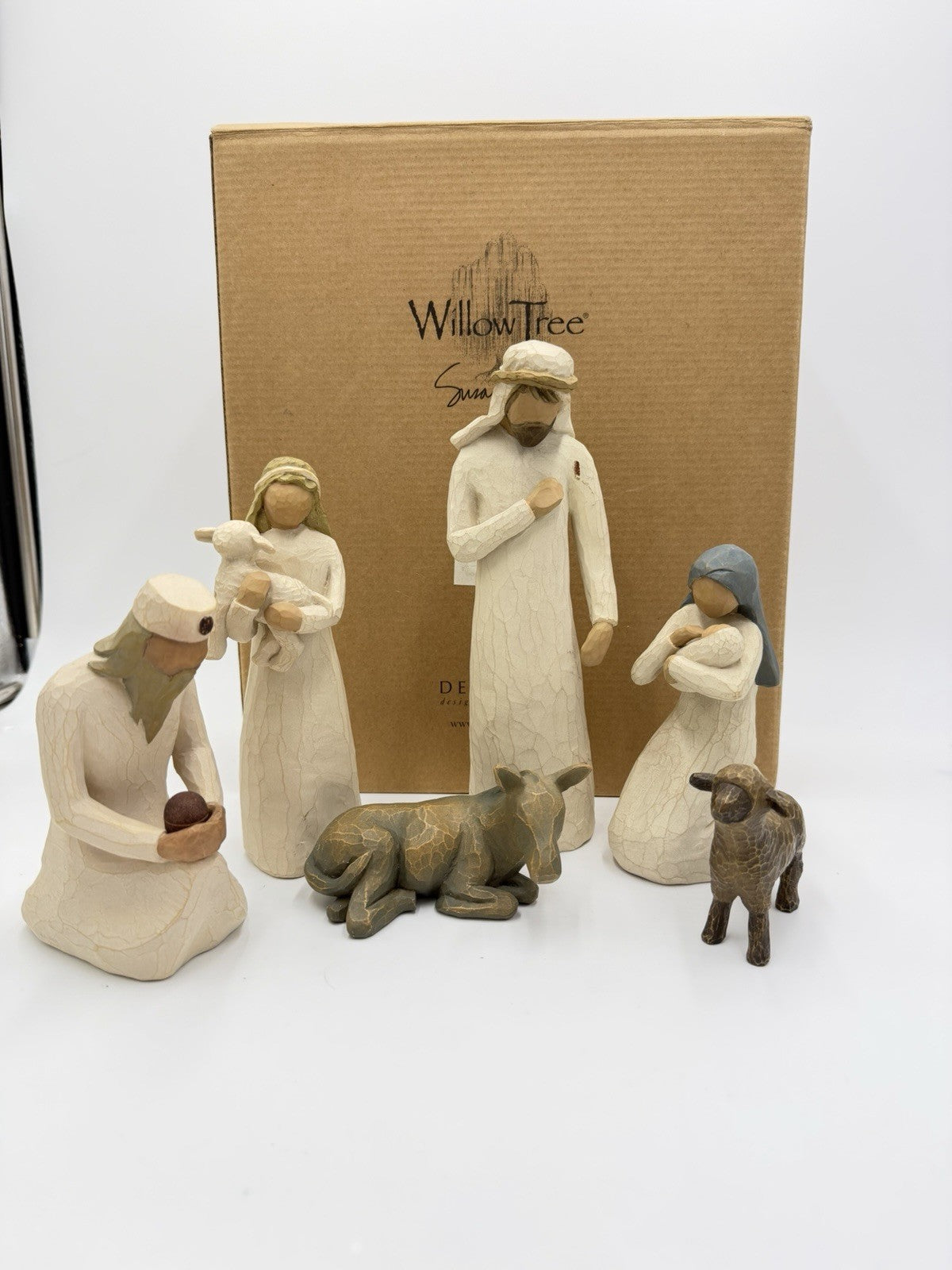 Willow Tree nativity set 6 PCs Christmas Mary Joseph Shepherd Animals