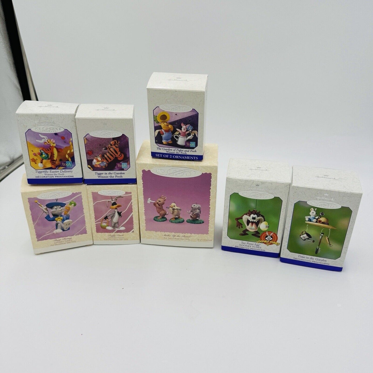 Hallmark Easter Looney Tunes Pooh Tiger Ornaments Set of 8 Boxed Keepsake Spring