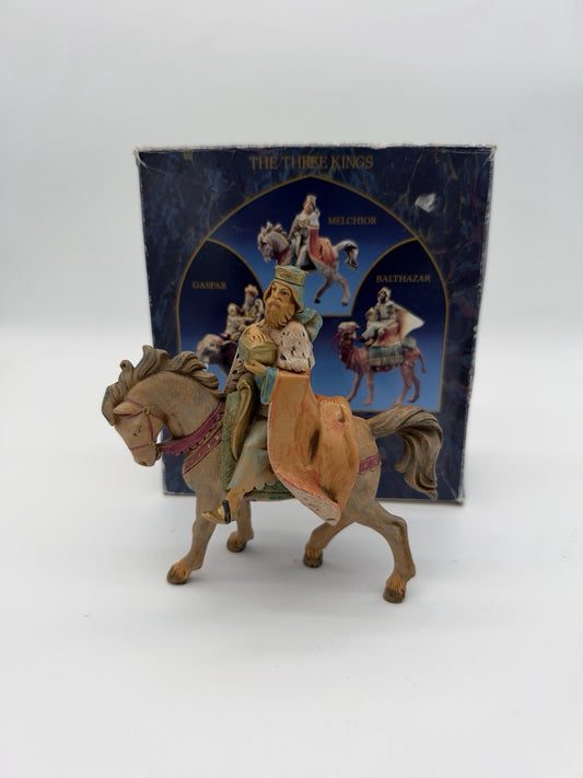 Fontanini Italy Three Kings Melchior Riding A Horse Figurine Nativity Series Box
