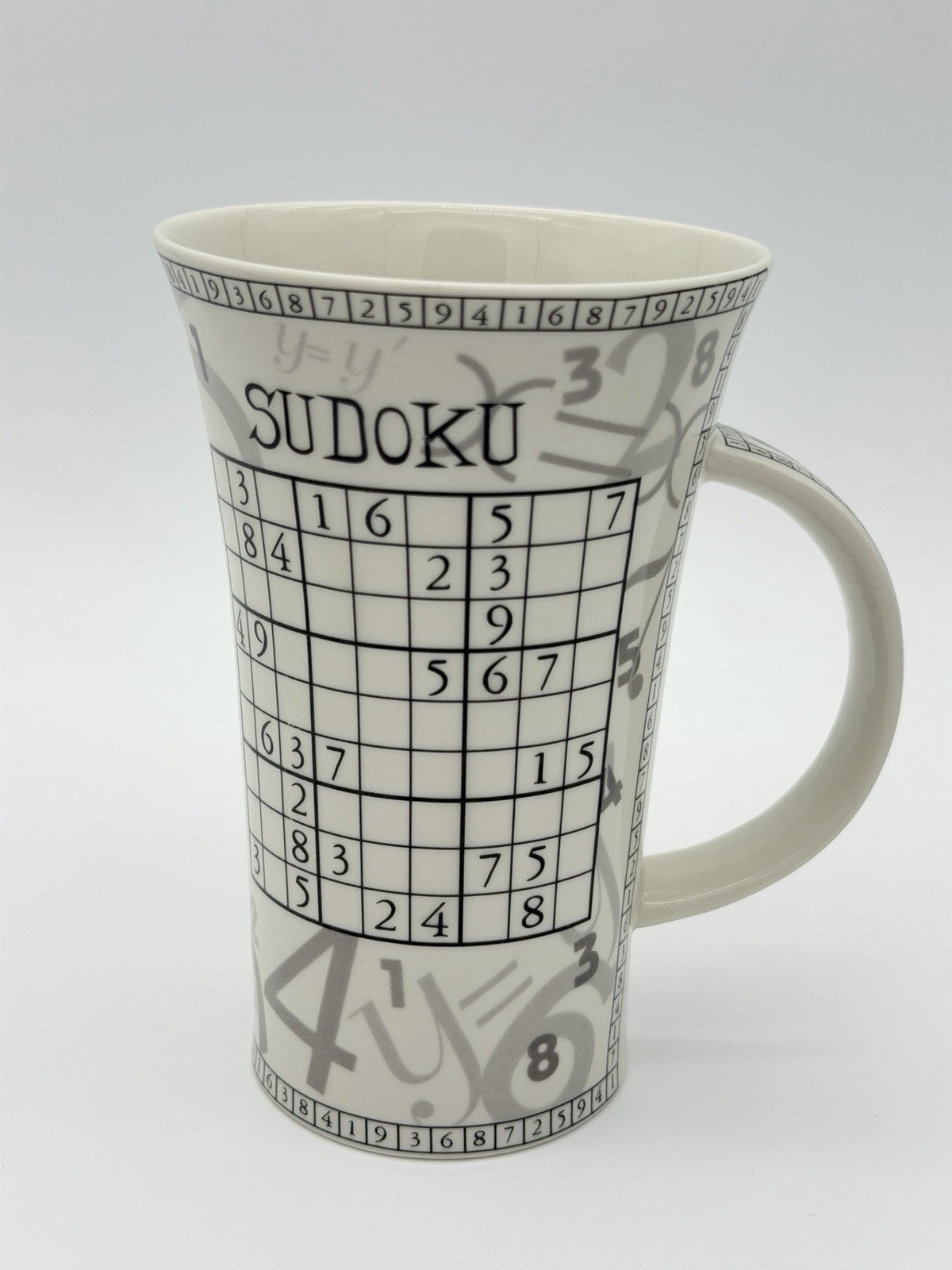 Dunoon Porcelain England Tall Mug The Origins of Sudoku Coffee Mug Vintage