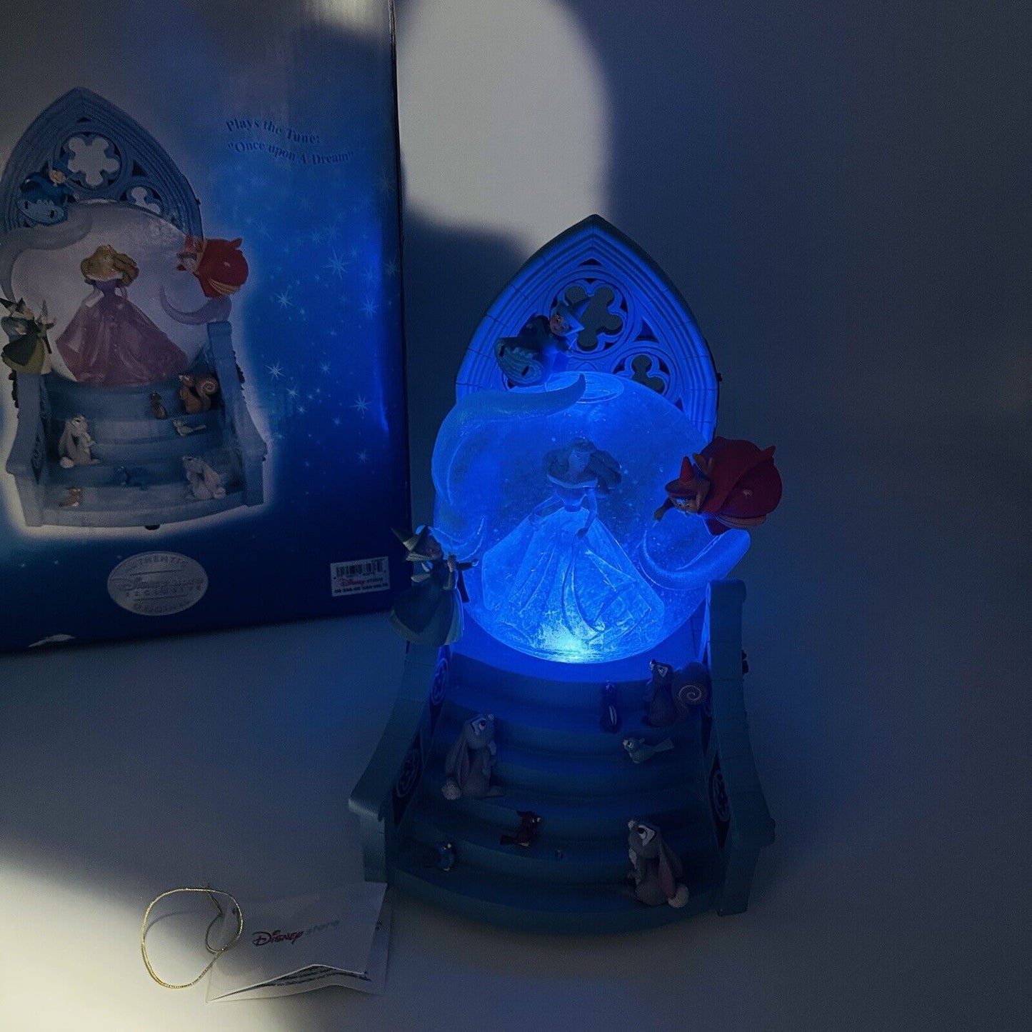 Disney Store Snow Globe Aurora with Fairies Once Upon A Dream Song Works W/box