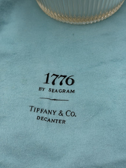 Tiffany & Co 1776 Seagrams Decanter Clear Glass Box Bag Tag Stopper 10.5" Vtg