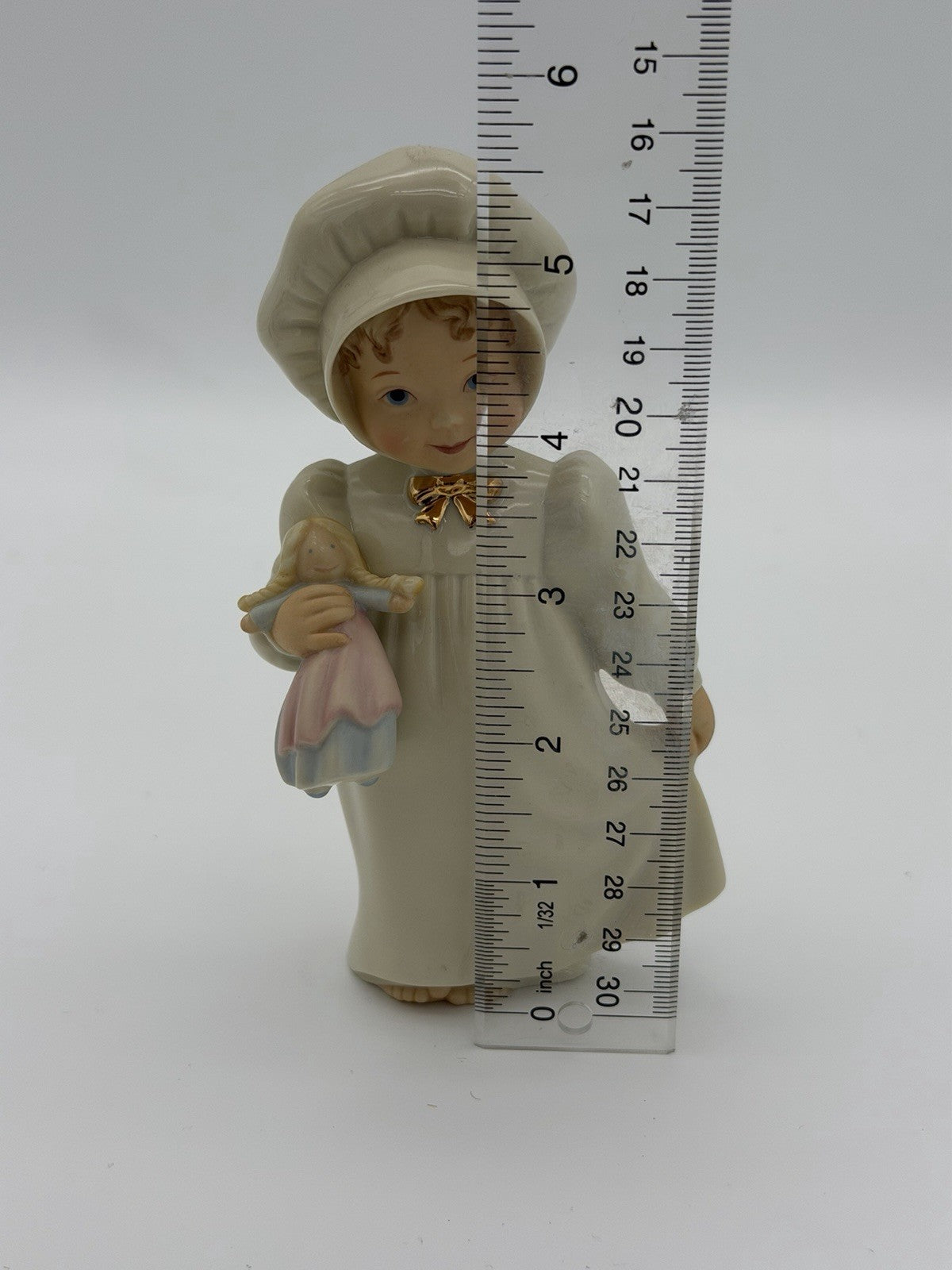 Lenox Porcelain USA Barefoot Blessing Girl W/Doll  Sharing Secrets 5” Figurine