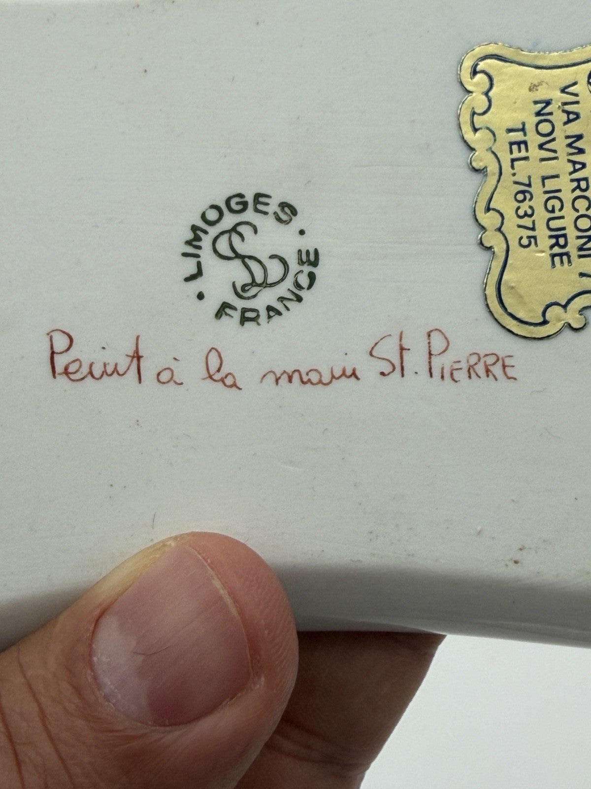 Limoges France Porcelain Hand Painted Floral Pattern Tray/dish 5”x3”