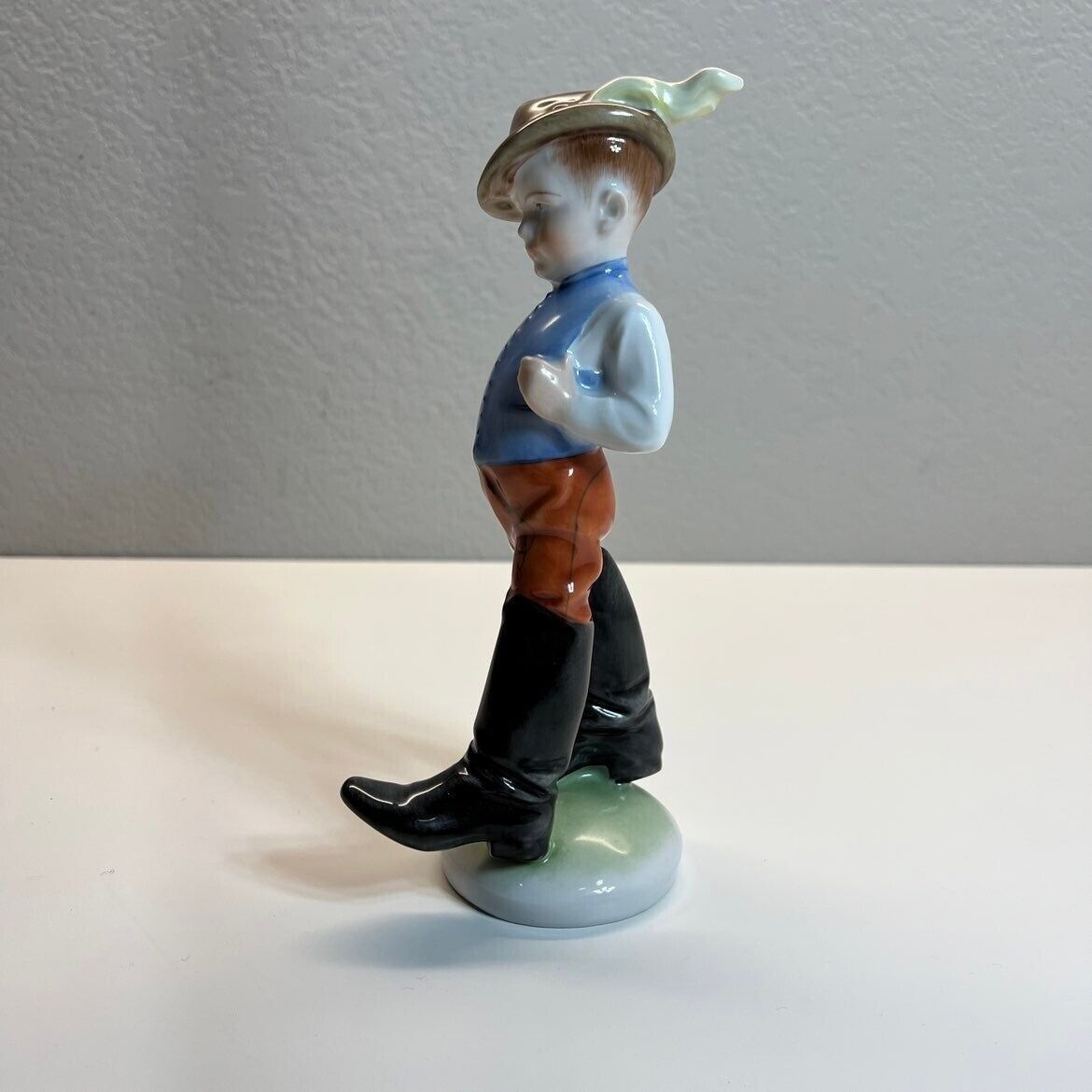 Herend Hungary Figurine Little Tom Thumb Porcelain Boy Vintage Hand Painted