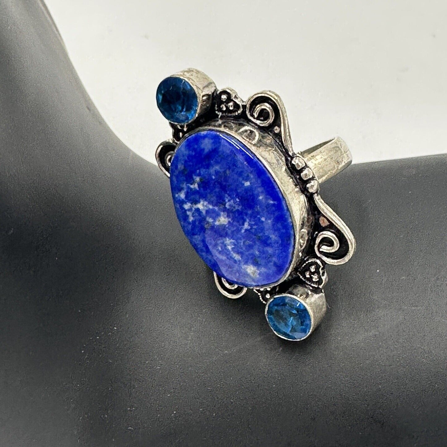 Lapis Women's Jewelry Ring Size 5 Sterling Silver 925 Lazuli Blue Antique