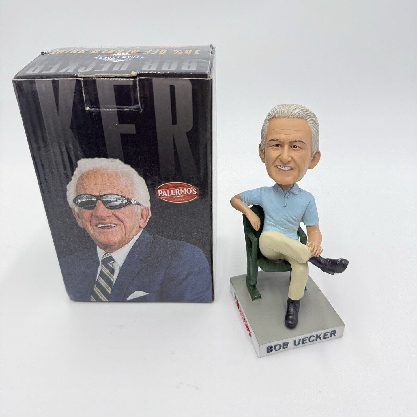 Bob Uecker Bobblehead Announcer for Milwaukee Brewers Sitting on Chair 2015 Box