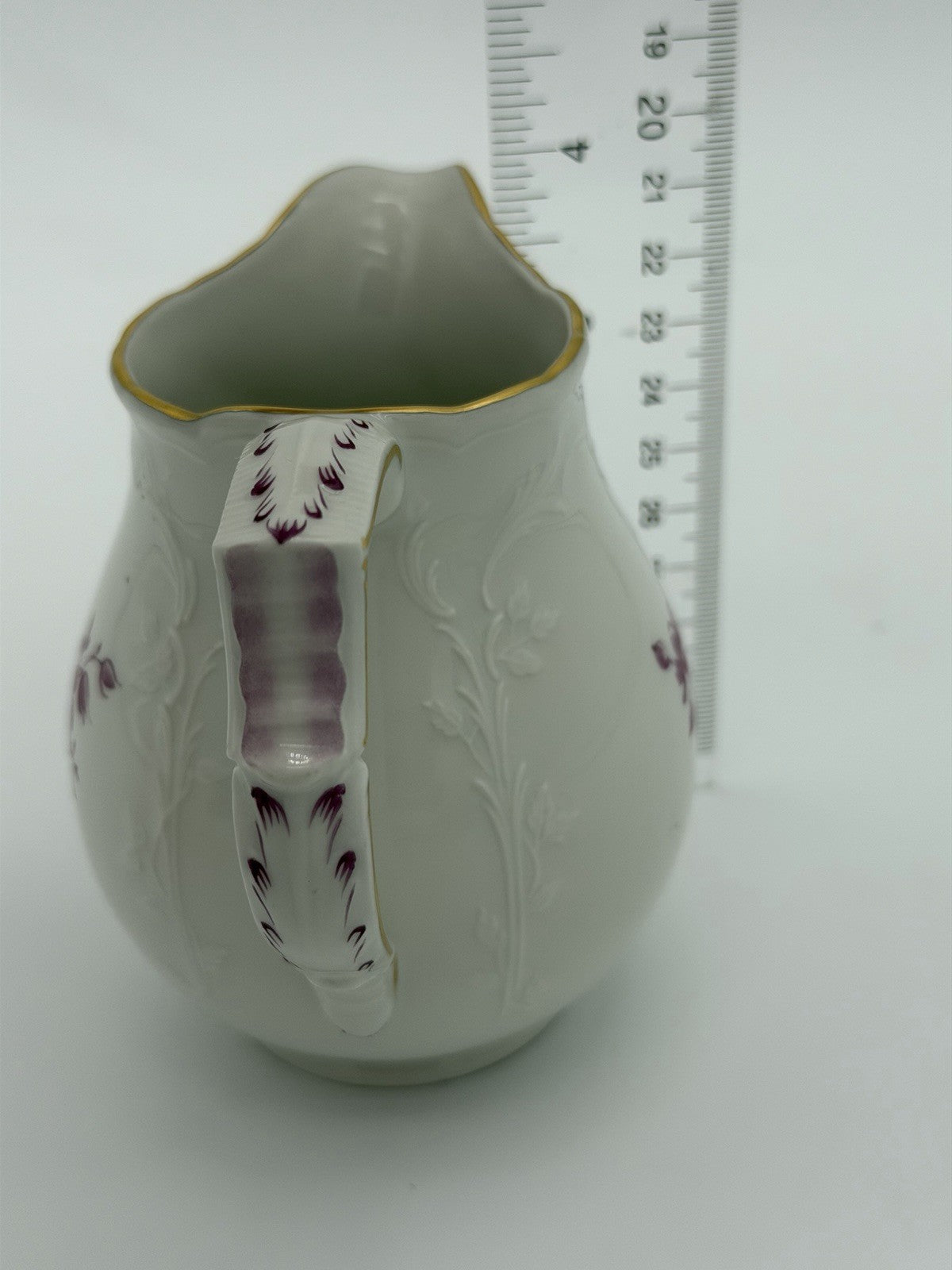 Antique KPM Berlin Porcelain Hand Painted Pink Flowers 4” Creamer Porcelain Germ