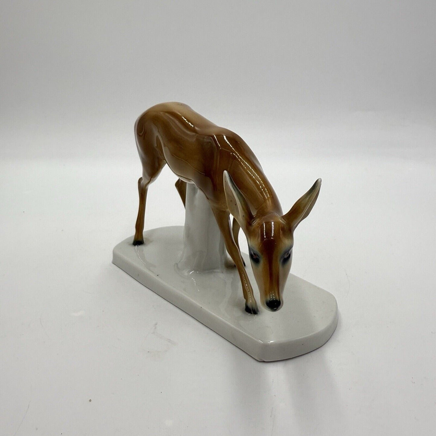 Hummel Incised Stamped Crown Porcelain 1935 Glazed Deer Figurine Antique Germany