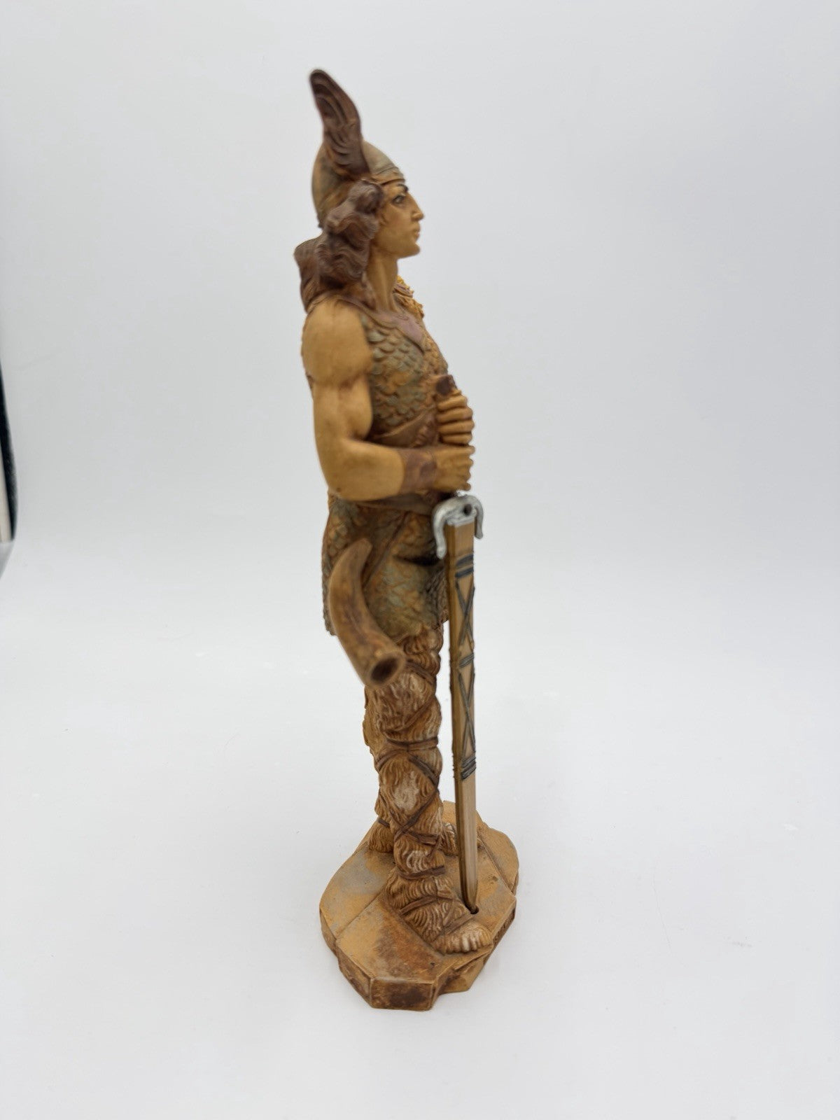 Vintage Depose Italy Viking Warrior Gustav 10.5”H Plastic Figurine Painted Rare