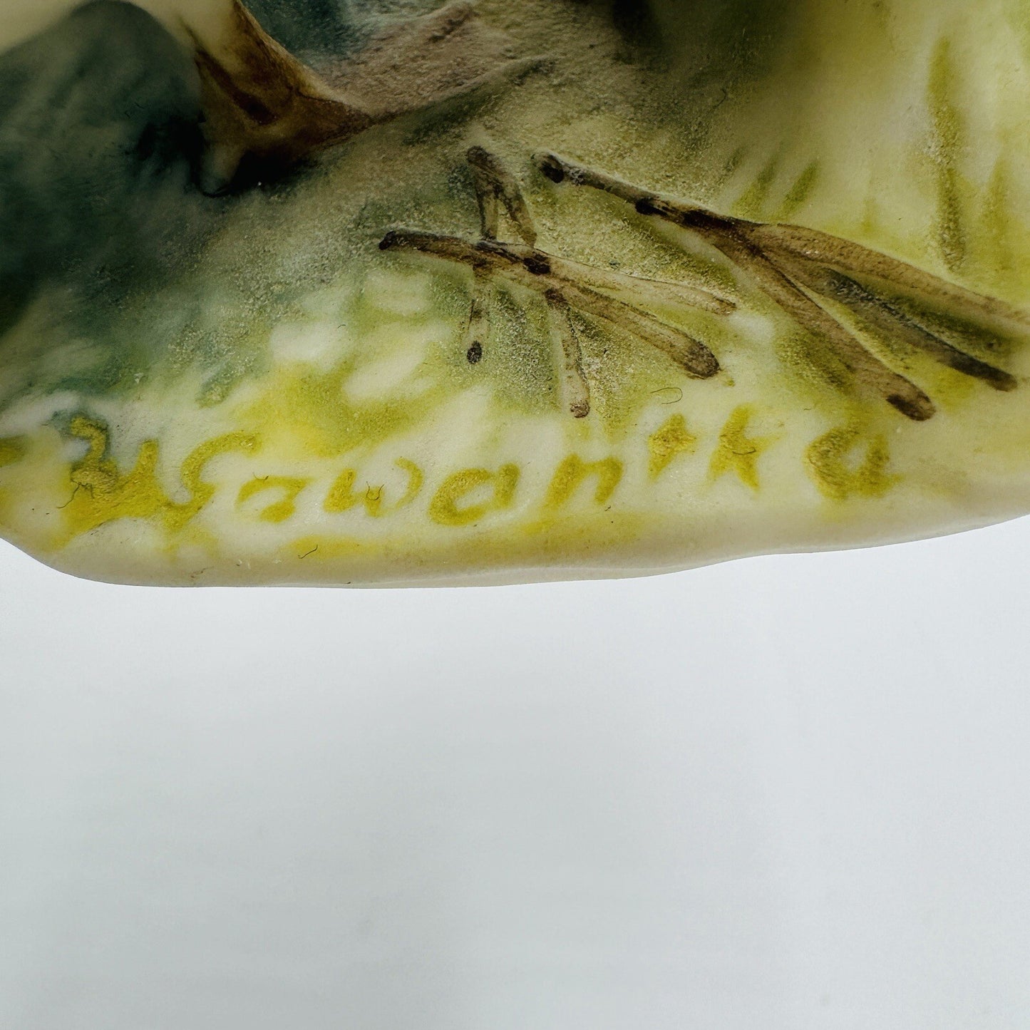 Kaiser Geese Hand Painted West Germany Porcelain Figurine vtg Signed Birds 4in