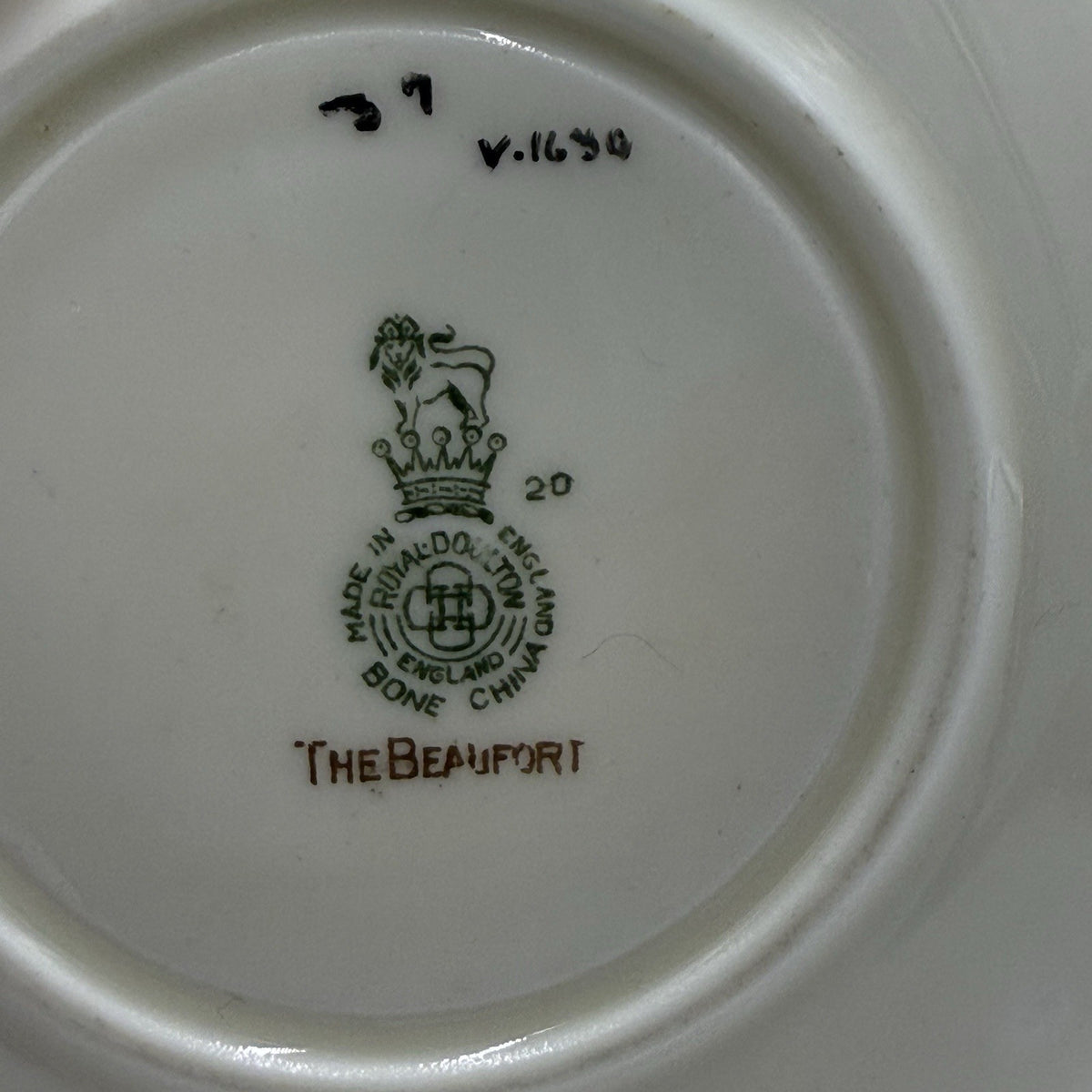 Royal Doulton England The Beaufort Demitasse 1930 Tea Cup & Saucer Porcelain