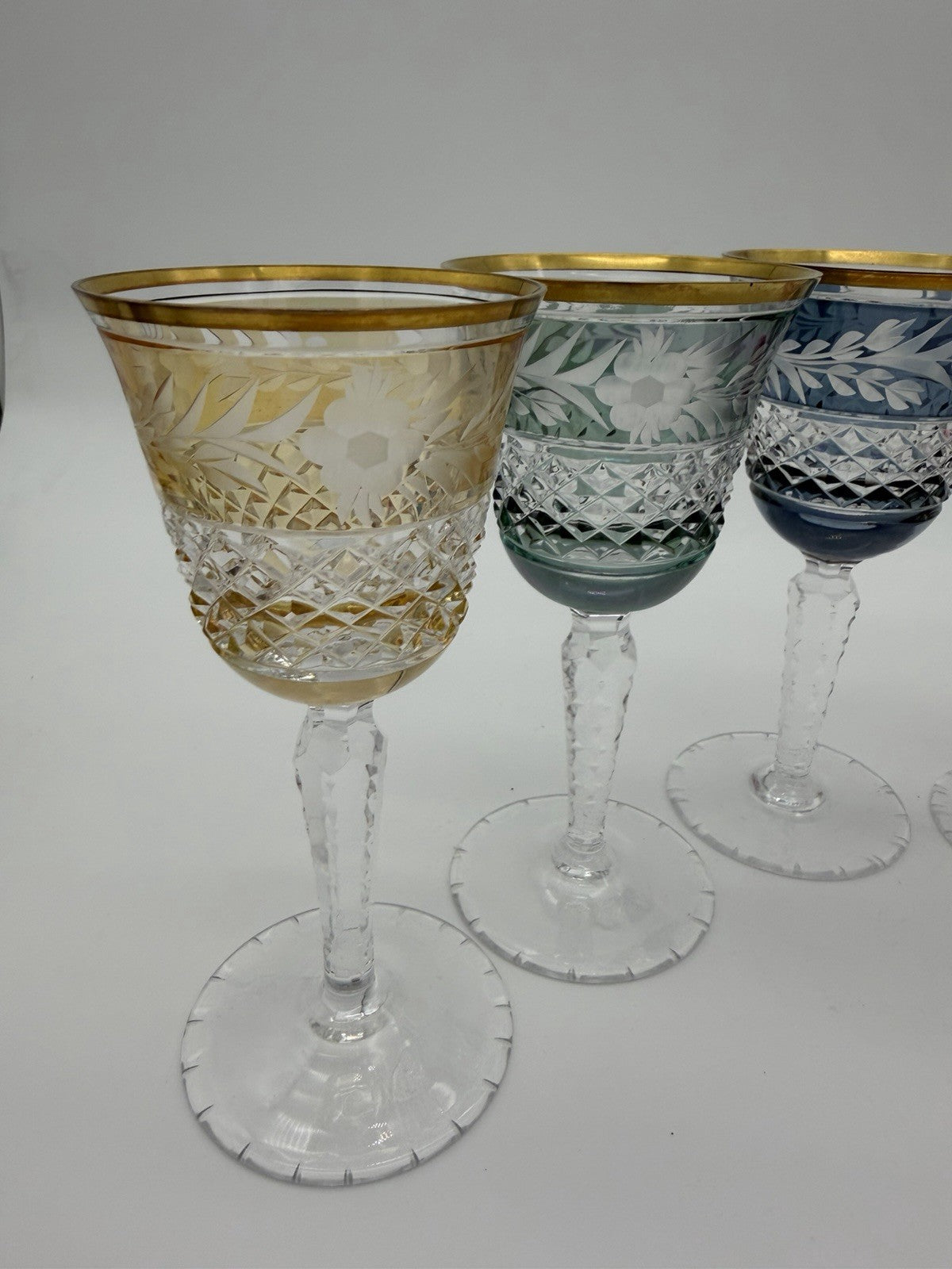 Ebeling & Reuss Marchioness 6”H Claret Wine Goblets Multicolor 6 PCs Crystal