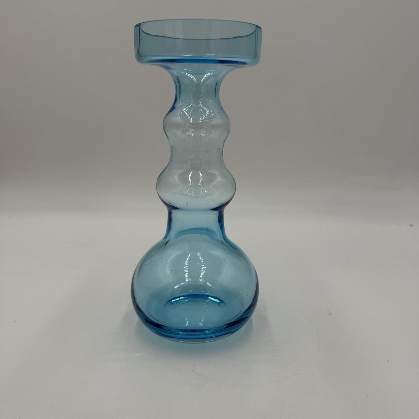 Nuutajarvi Oiva Toikka Blue Vase Finland 1960s 9" Multi shaped Vintage Art Glass