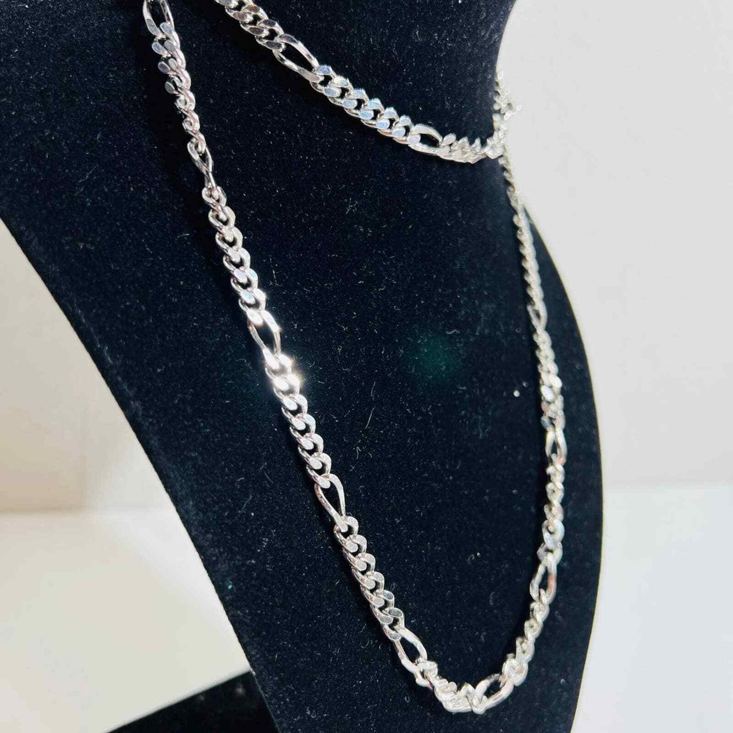 Monet Jewelry Womens Necklace Figaro Silver Tone Chain 30" Long Fashion Costume