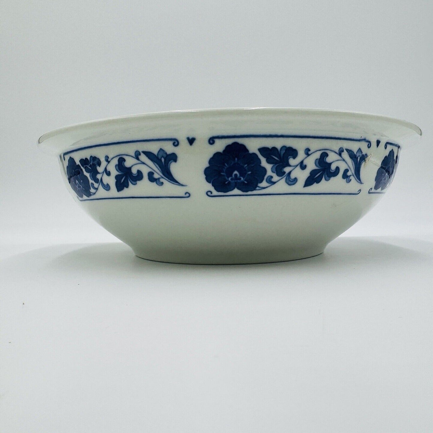 Han Dan Blue and White Chinese Bowl Dragon Marking 3in x 10in Vintage