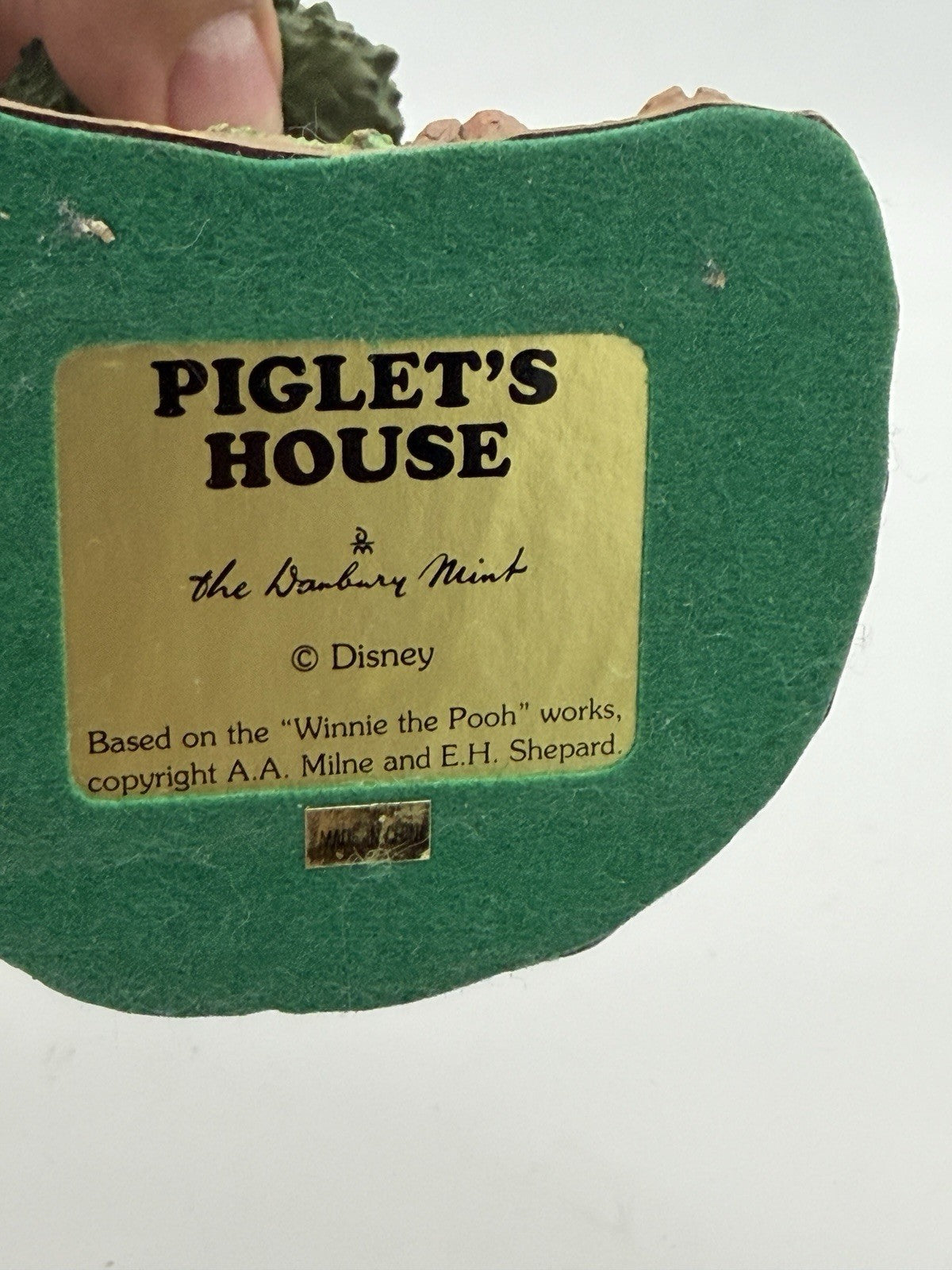 Danbury Mint Disney PIGLET'S HOUSE Winnie the Pooh Tree Figurine 4”H Rare Vtg