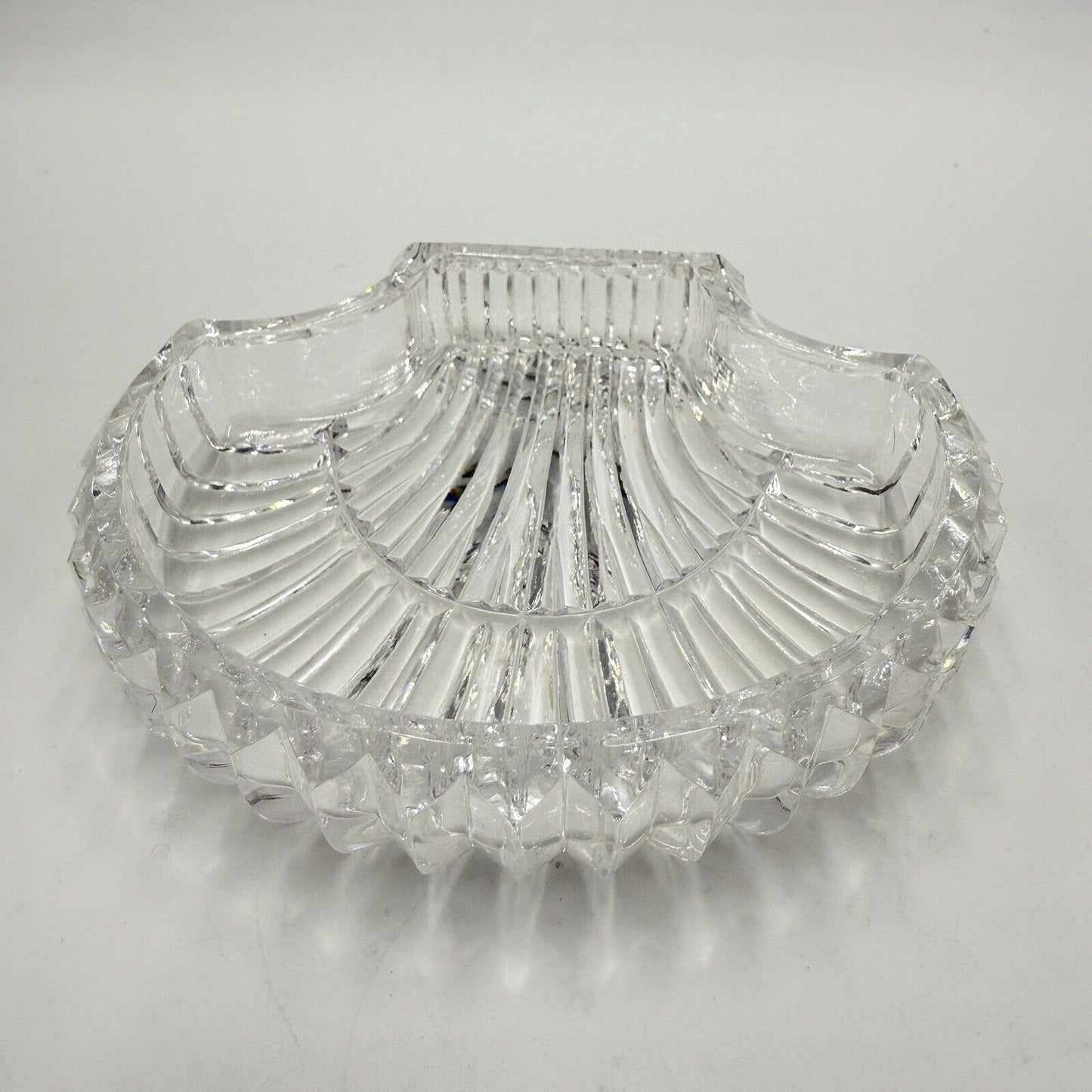 Waterford Crystal Vanity Shell Shape Tray 5” Jewelry Trinket Dish Vintage