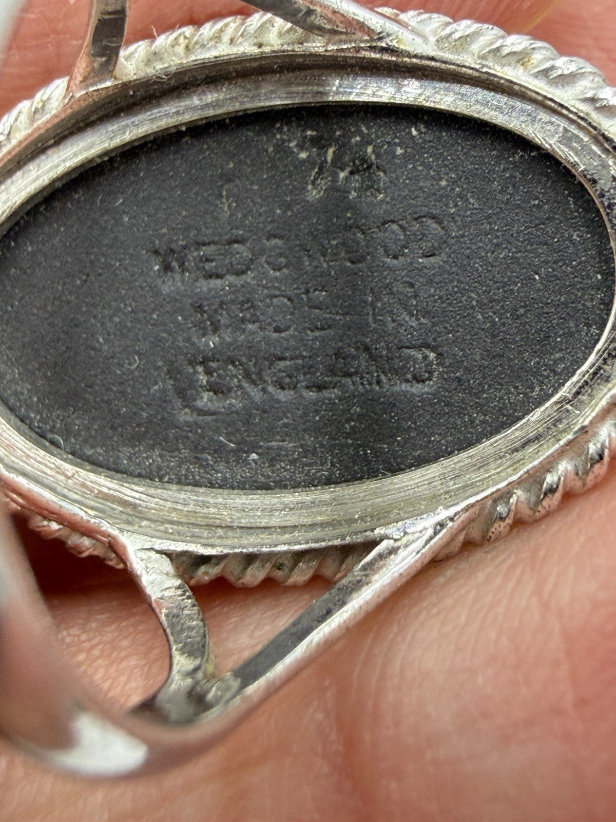 Wedgwood Jasperware Black & Pink Ring Necklace Jewelry Set 2 PCs