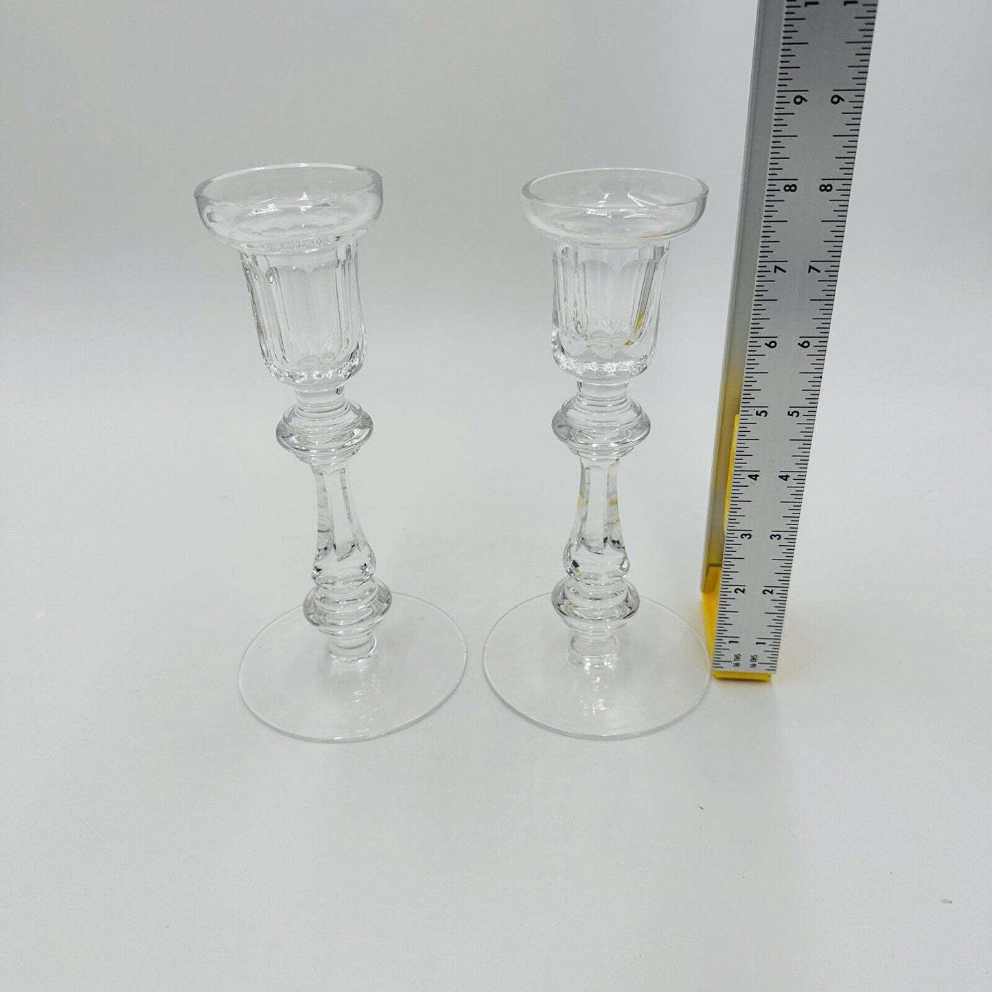 Waterford Crystal Candle Sticks Ireland Cut Glass Vintage Gothic Marking