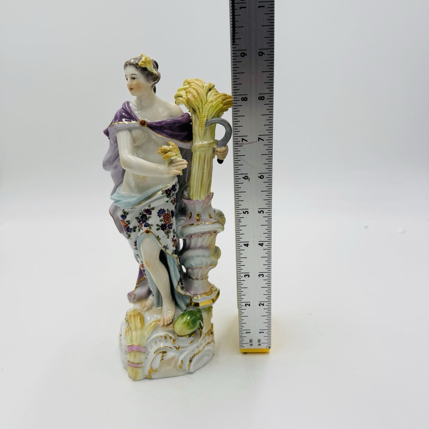 Meissen 17th C Antique Germany Porcelain Allegory of the Summer Figurine 9”H