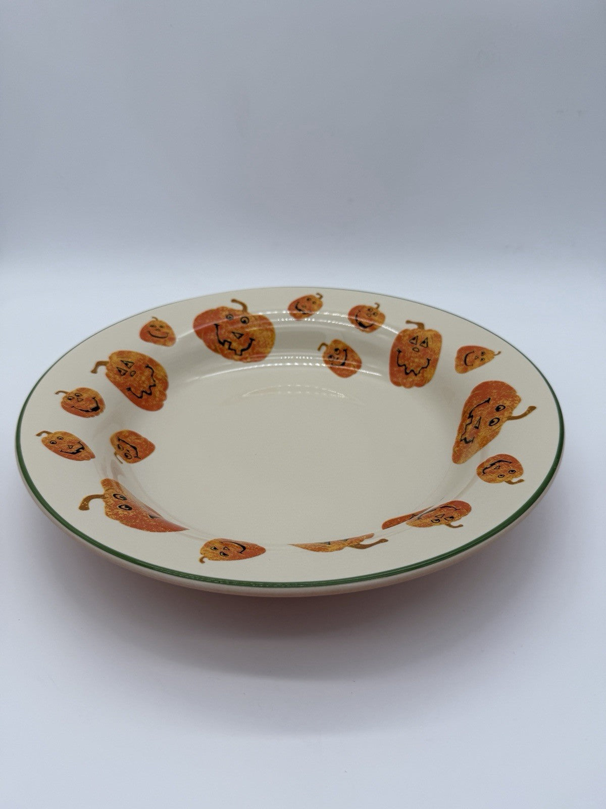 Longaberger Pottery Pumpkin Faces Happy Halloween Treats Large Bowl