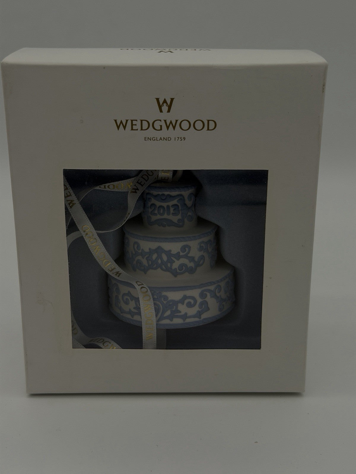 Wedgwood Jasperware First Christmas Together Wedding Cake 2013 Hanging Ornament