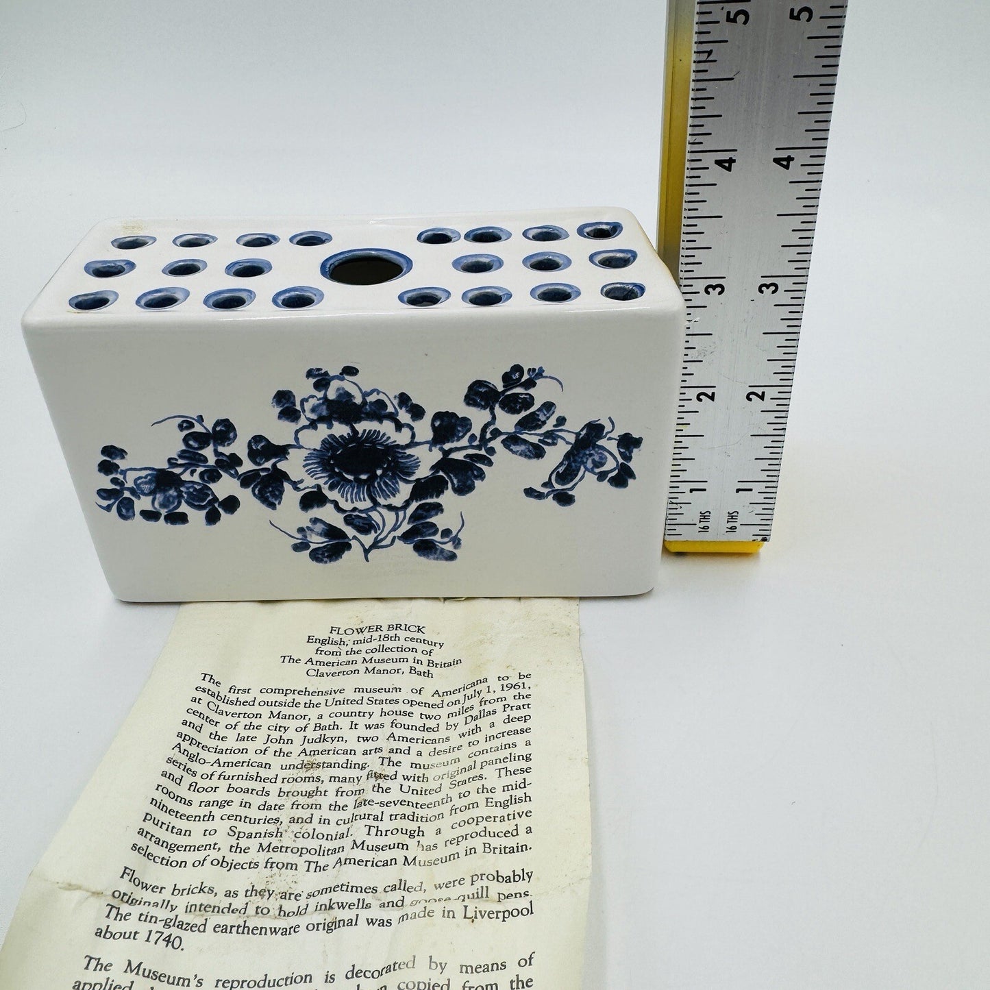 Antique Flower Brick English Mid-18th century Porcelain Floral Documentation