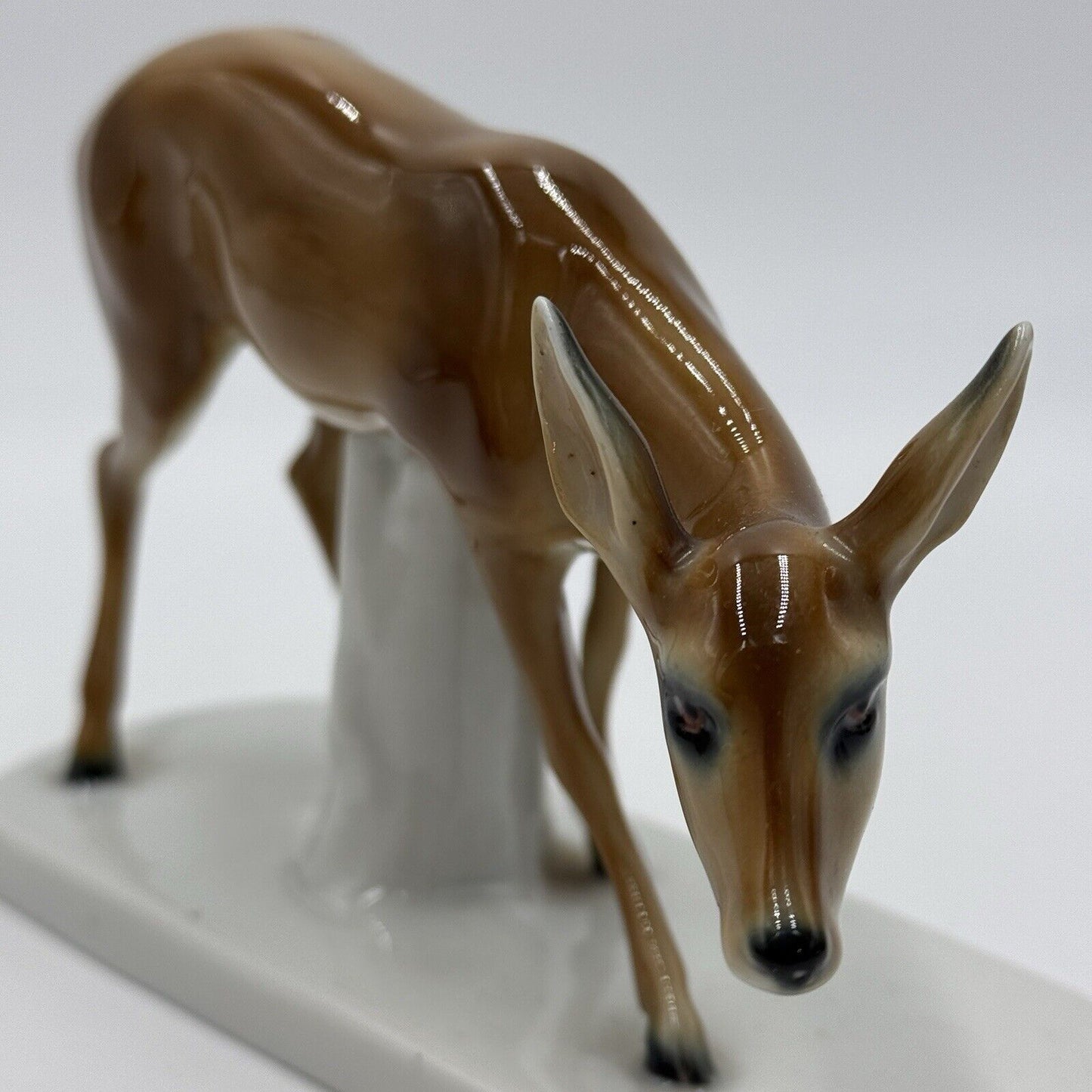 Hummel Incised Stamped Crown Porcelain 1935 Glazed Deer Figurine Antique Germany