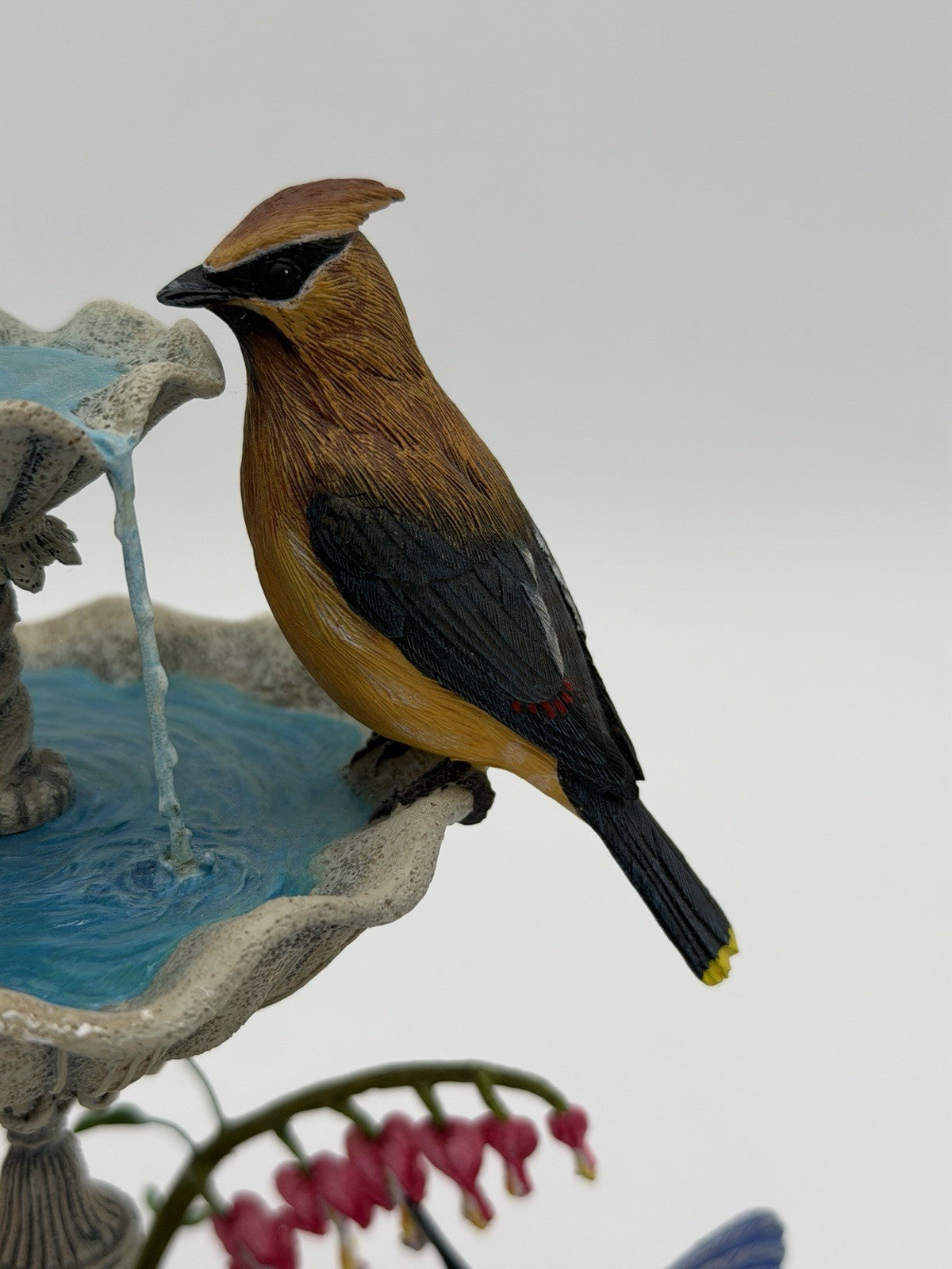 Danbury Mint Spring Gathering Bob Guge Bird Bath Painted Floral Season Figurine