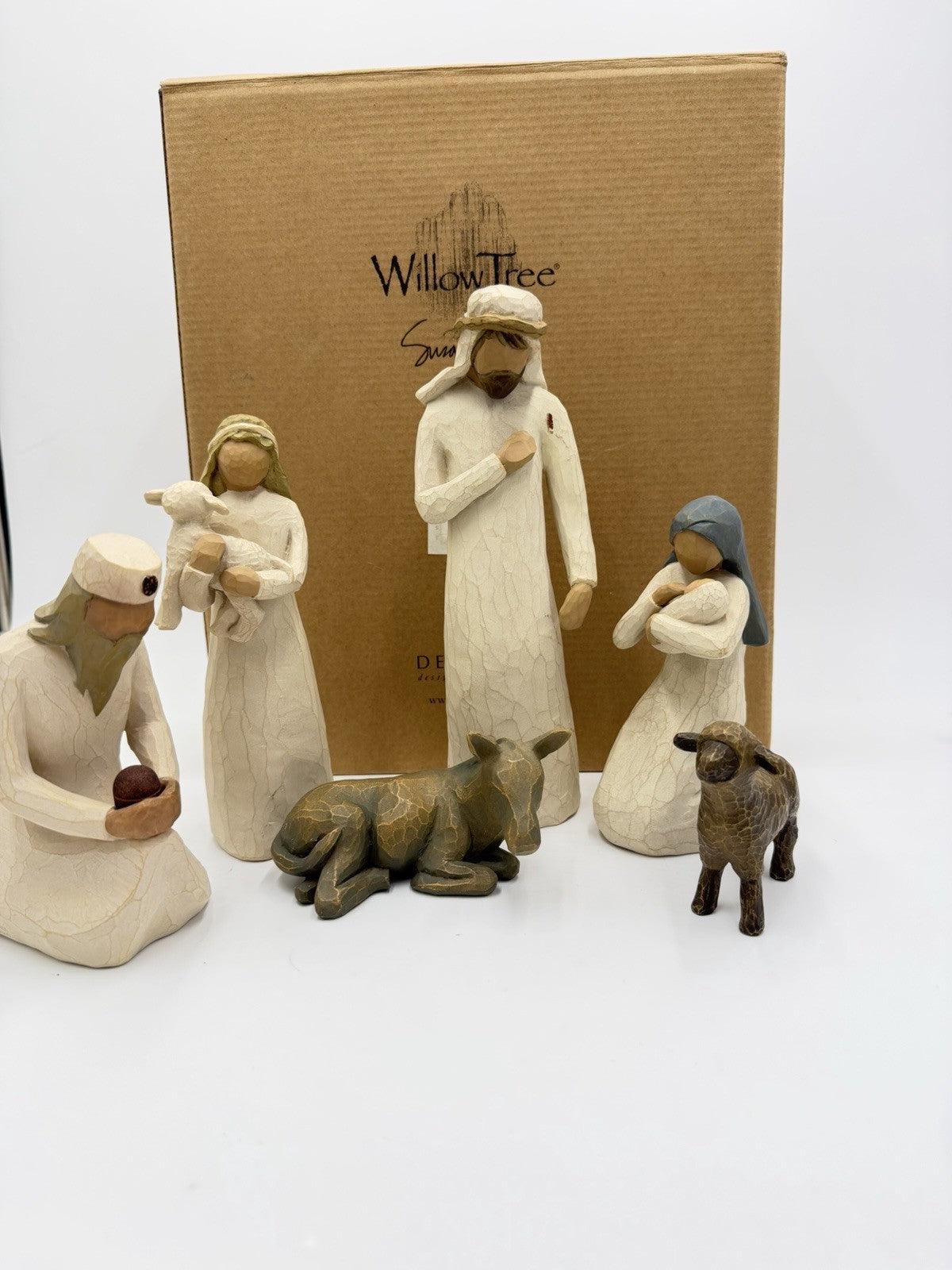Willow Tree nativity set 6 PCs Christmas Mary Joseph Shepherd Animals