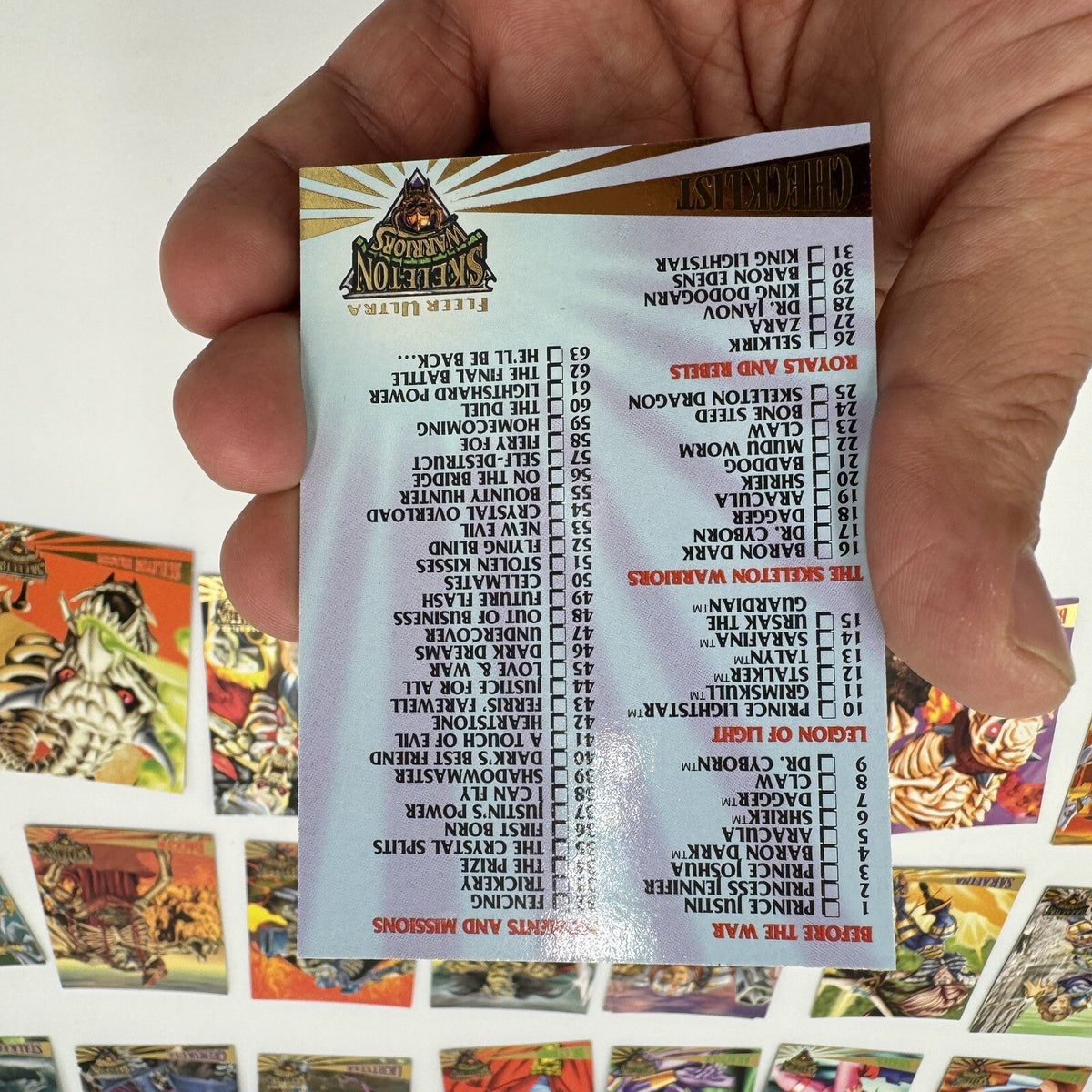 1995 Fleer Ultra Skeleton Warriors 100 Card Set Vintage Landmark Entertainment