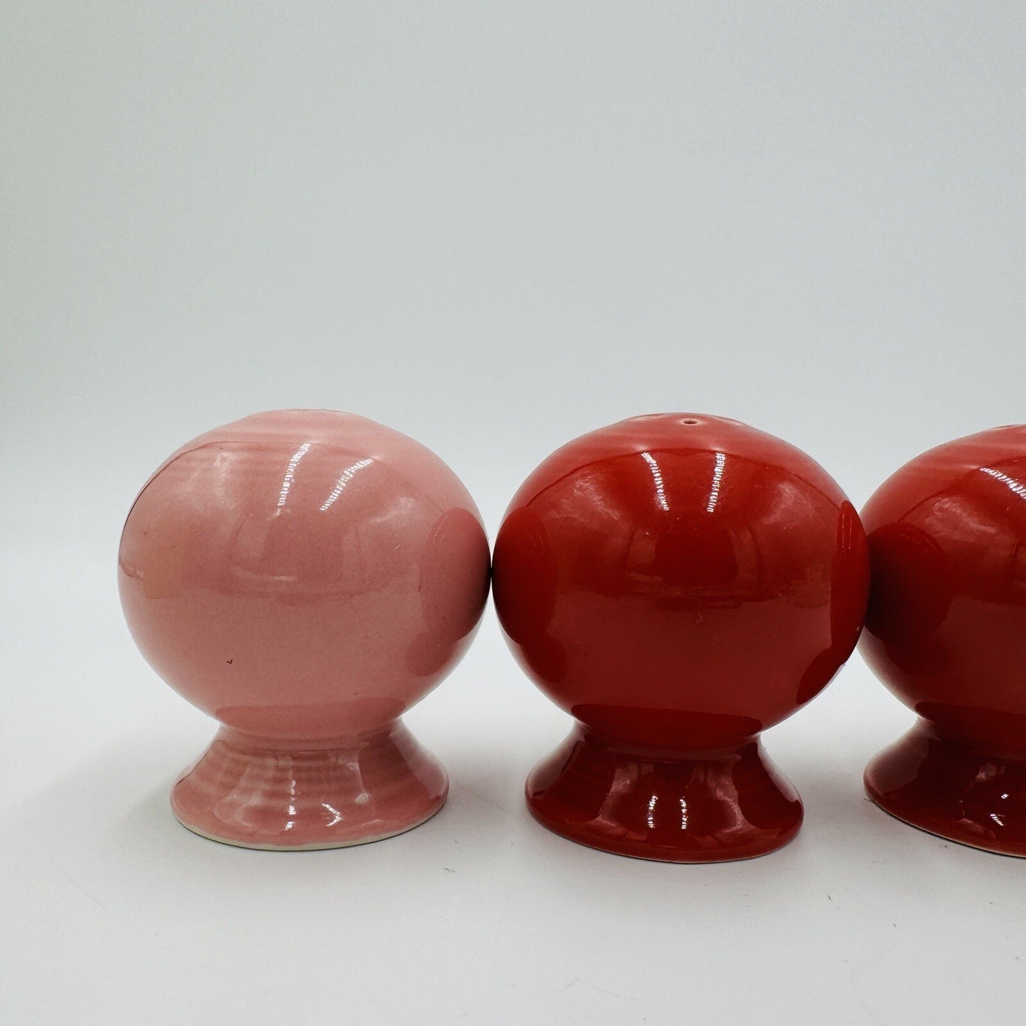 Fiestaware Salt And Pepper Shakers Red & Pink Set Pottery USA