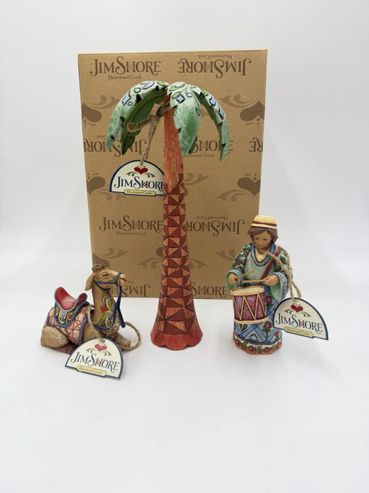Jim Shore Heartwood Creek Let Heaven & Nature Sing Camel Drummer Boy Figurines