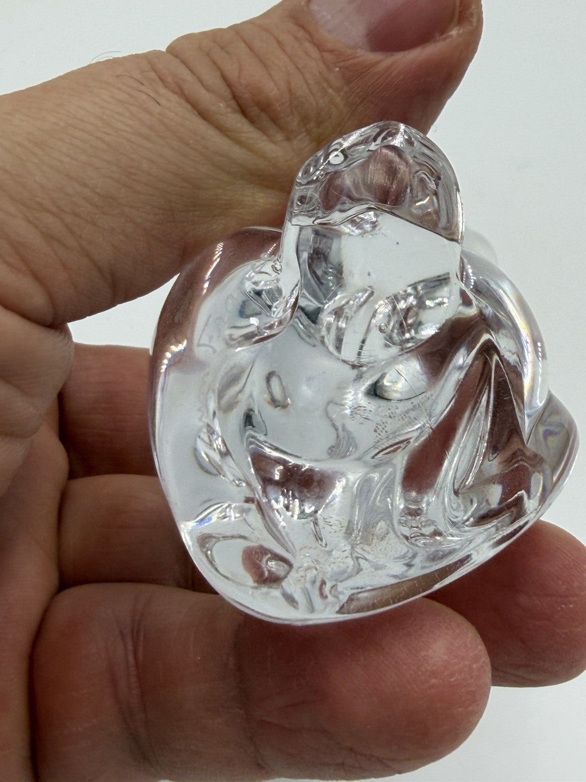 Vintage Daum France Clear Crystal Mouse Figurine 3 1/8" Tall Signed Collection
