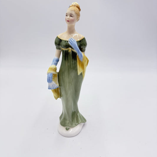 Royal Doulton Lorna PorcelainGreen Dress Yellow Shawl Figurine England #HN2311