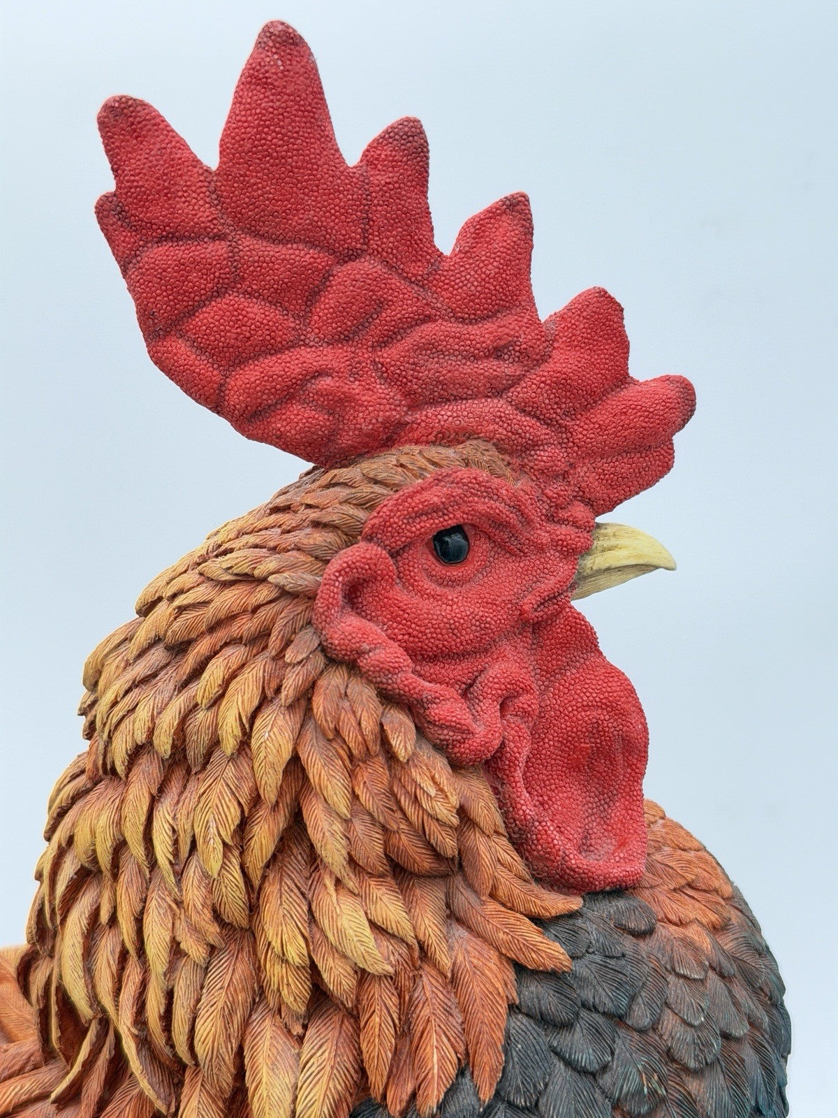 Huge Country Artists England Hand Painted Signed Rooster Sculpture 17”H