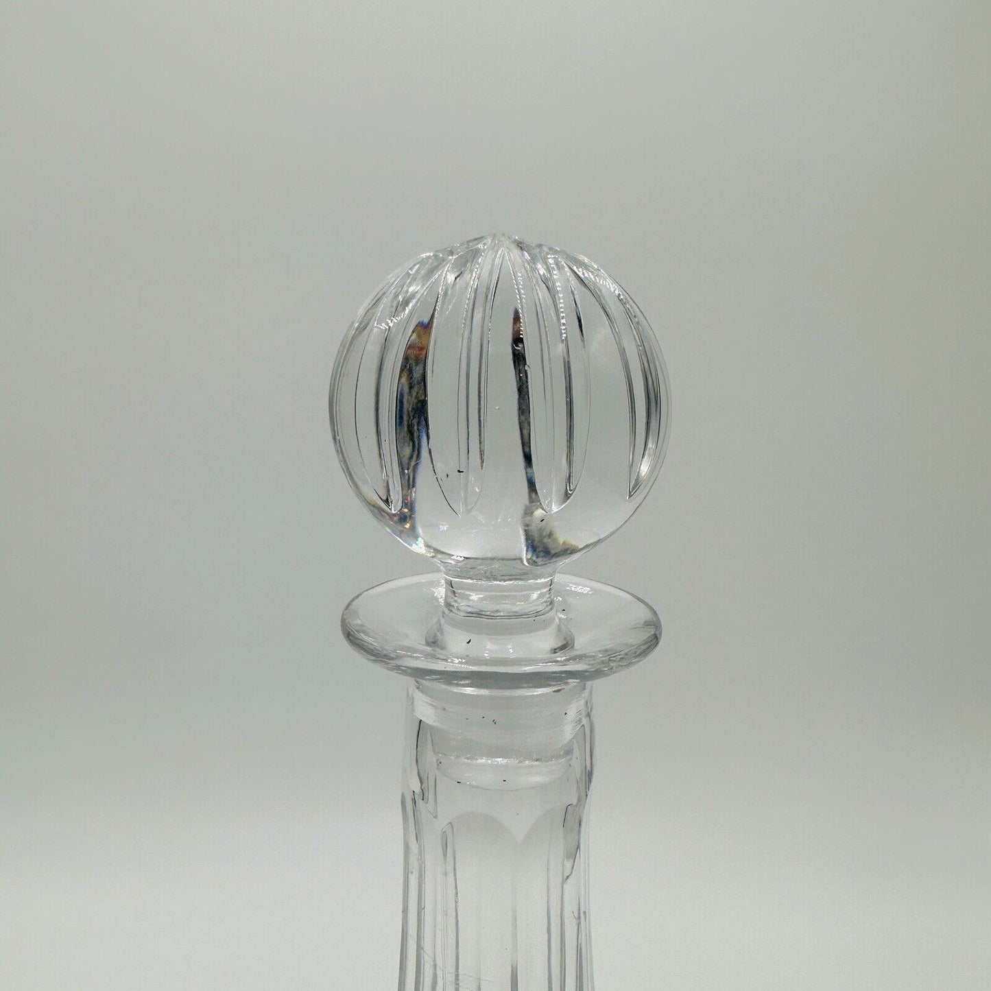 Block Decanter Crystal Hand Blown Cut Wine Olympic Stopper Poland 12in