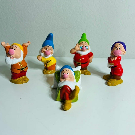 Disney Snow White Toy Figures Set Of 5 Toys Dwarfs Sleepy, Bashful, Doc, Grumpy