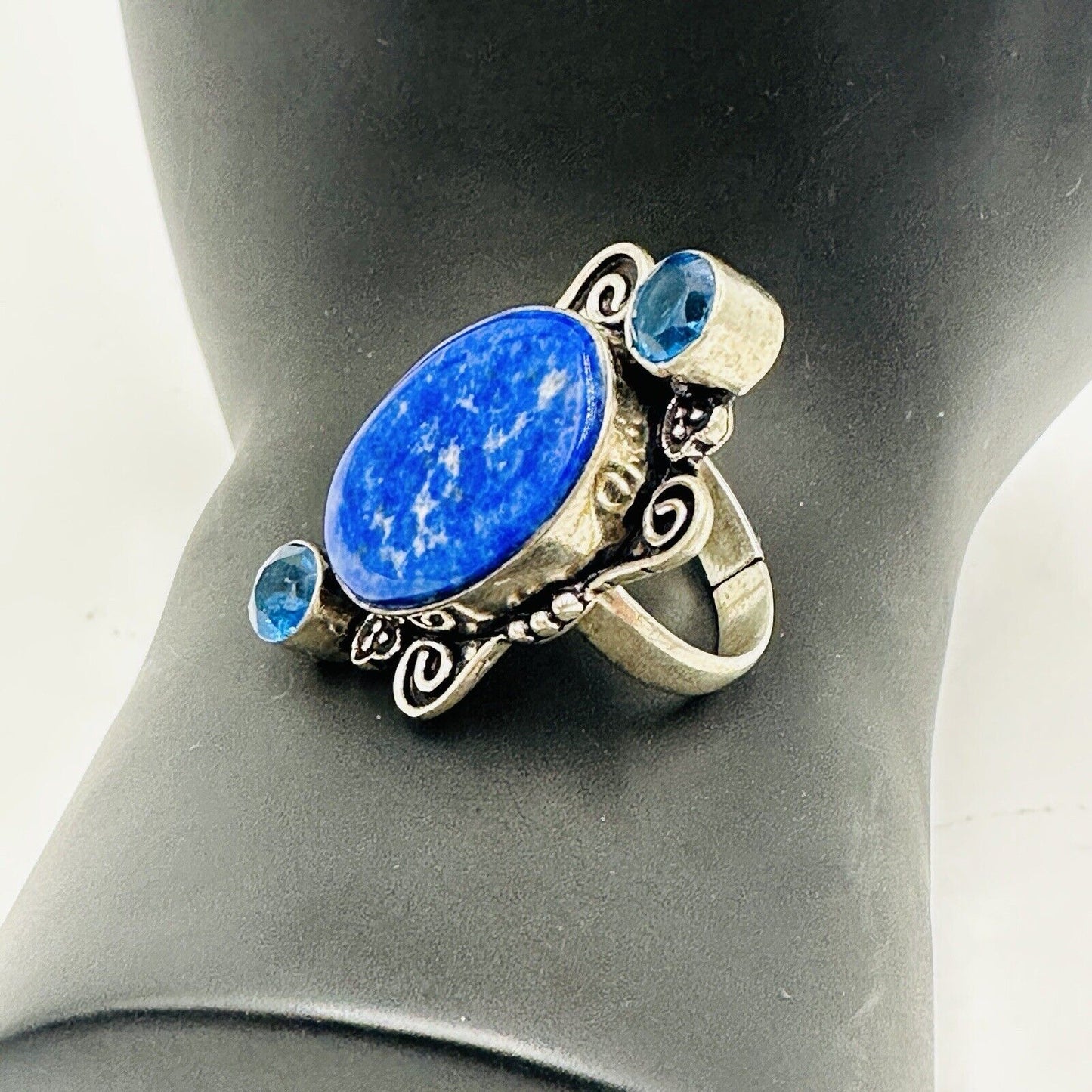 Lapis Women's Jewelry Ring Size 5 Sterling Silver 925 Lazuli Blue Antique