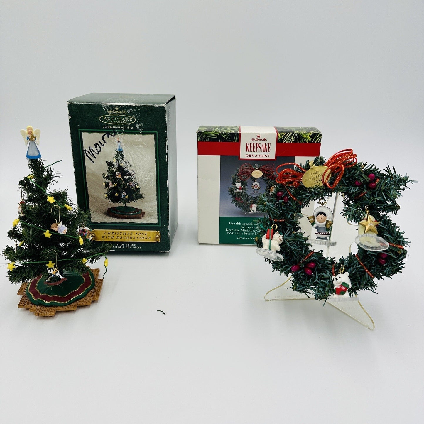Hallmark Christmas Tree Wreath Frosty And Friends Keepsake Miniature Set