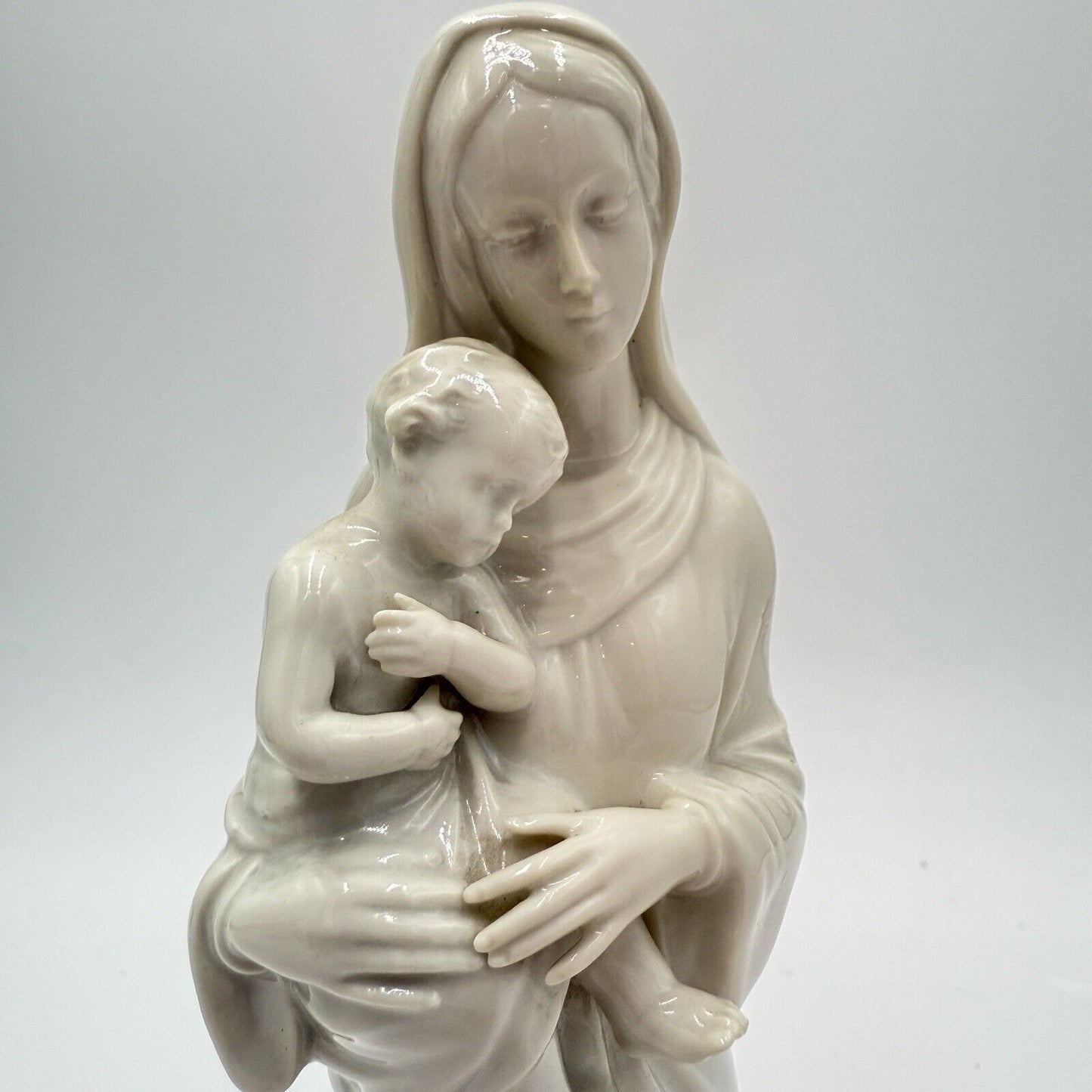 Vintage Metzler & Ortloff  Germany Porcelain Madonna & Baby White Glossy #7269