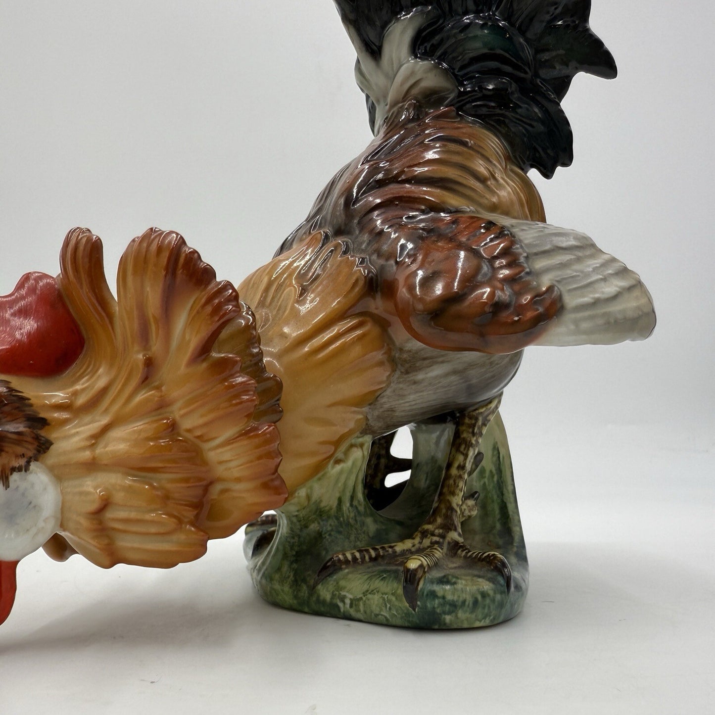 Large Algora Porcelain C.Martinu Hand Painted Rooster Figurine Spain Vintage 11"