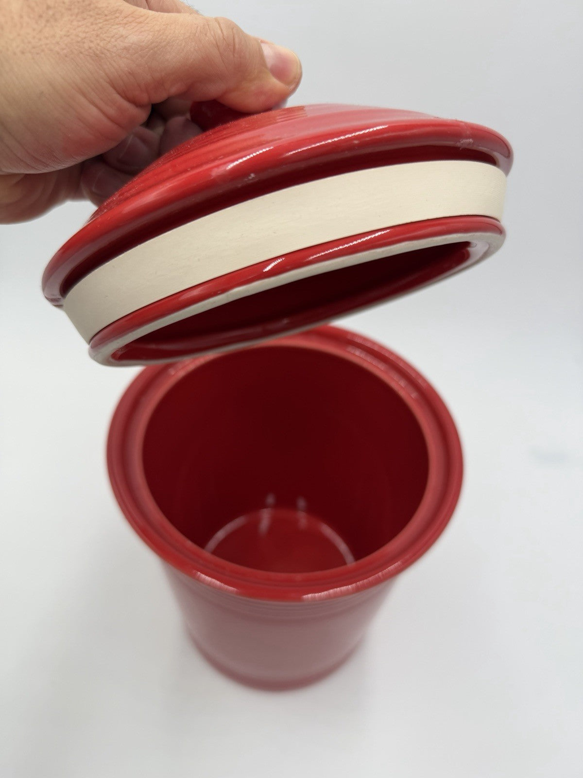 Fiesta Ware USA Homer Laughlin Fiestaware 10" Large Red Canister W/Lid Scarlet